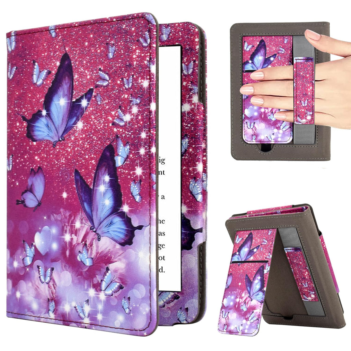 Kerom Case For 6'' Kindle Paperwhite (10Th/7Th/6Th/5Th Generation, 2012 2018 Release), Premium Pu Leather Cute Cover Case With F