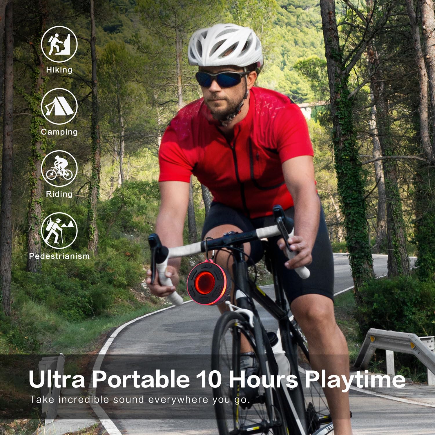 Portable Bluetooth Speaker With Hifi Steore Sound Led Light,Ip7 Waterproof Shower Bluetooth Speakers With Suction Cup,Built In M