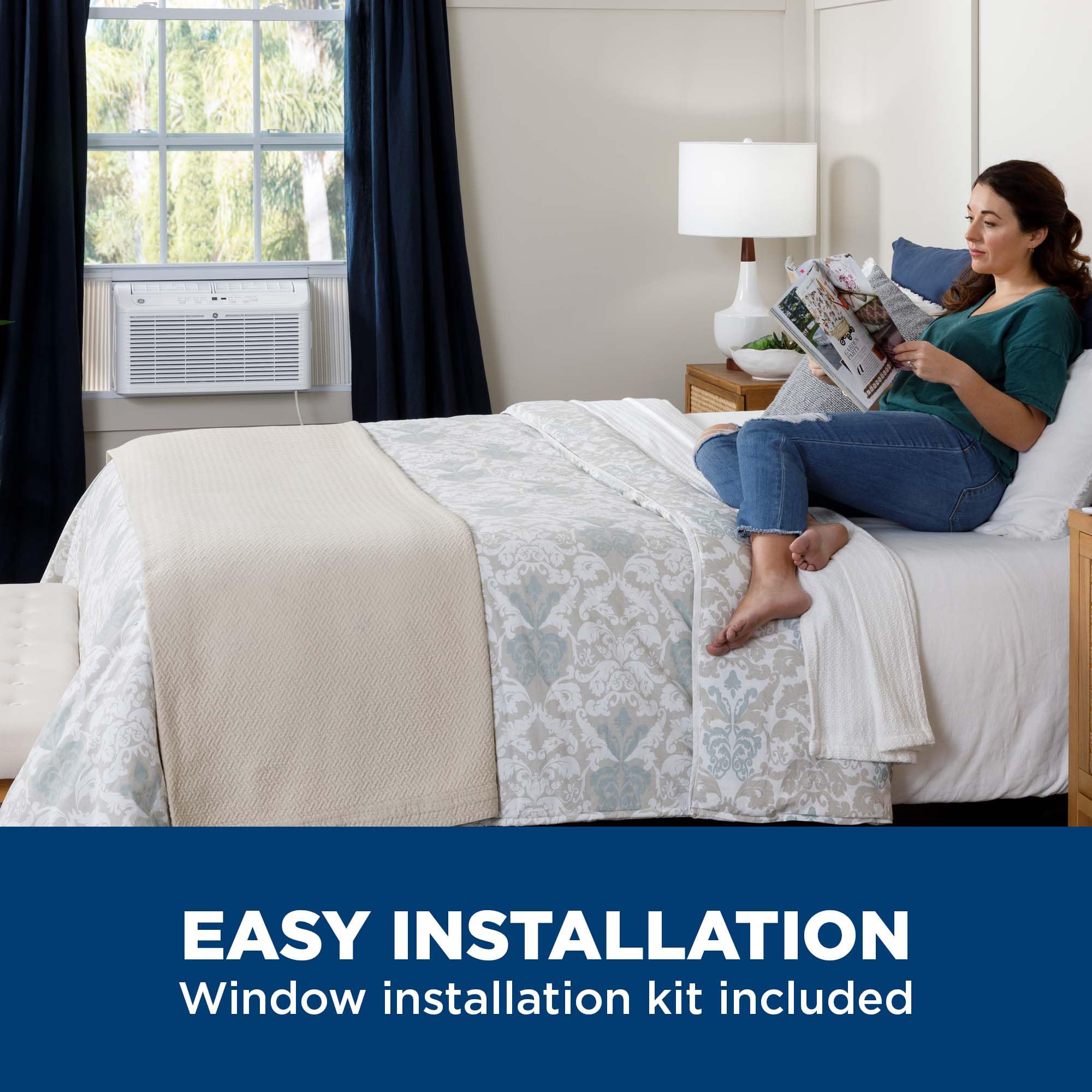 Ge 6,200 Btu Ultra Quiet Window Air Conditioner For Small Rooms And Bedrooms, Control Using Remote, 6K Window Ac Unit, Easy Inst