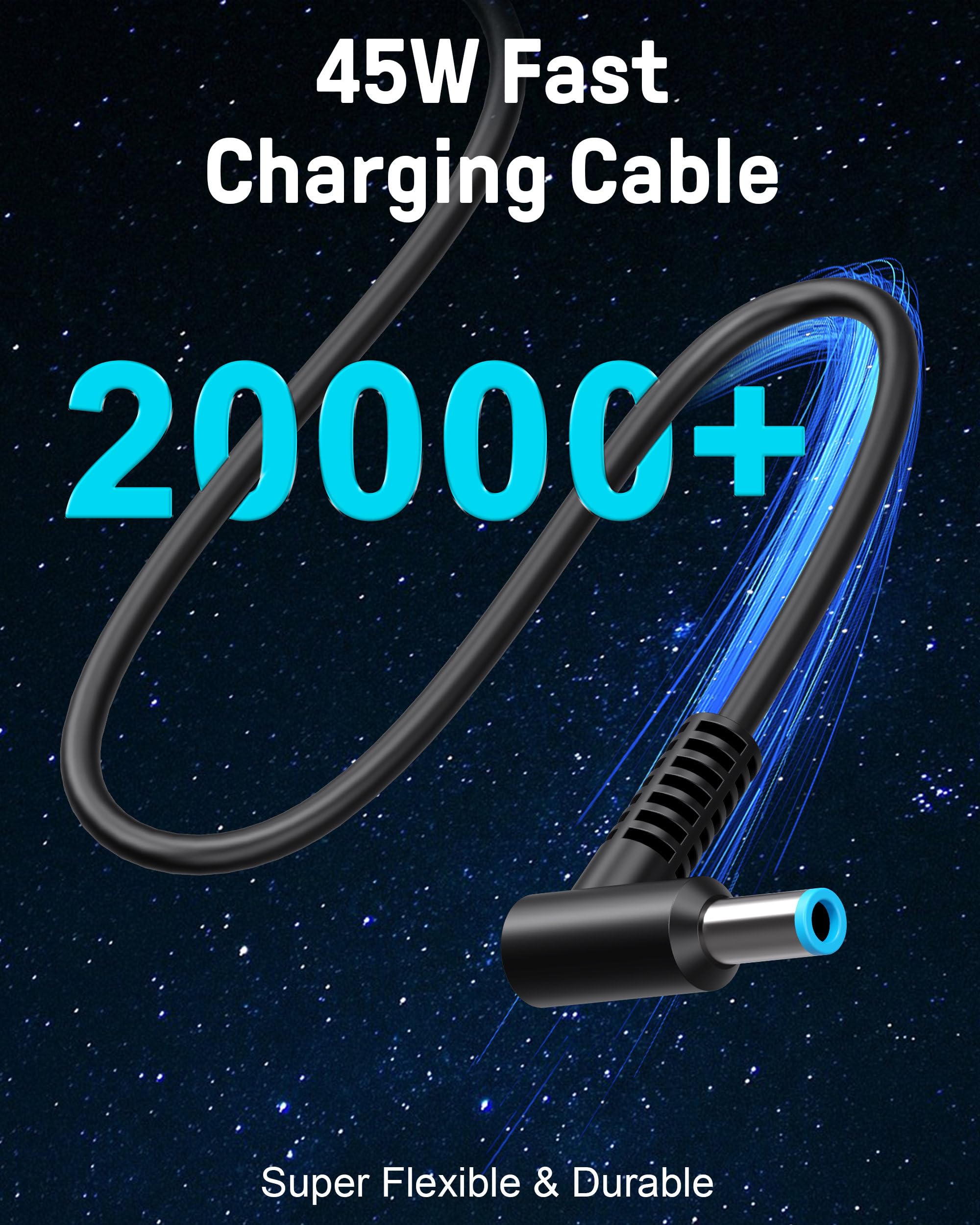 45W 19.5V 2.31A For Hp Laptop Charger Blue Tip,Hp Pavilion X360 11 13 15, Zbook 14U G4 G5 15U 15 G3, Notebook 15,Hp Stream 13 11