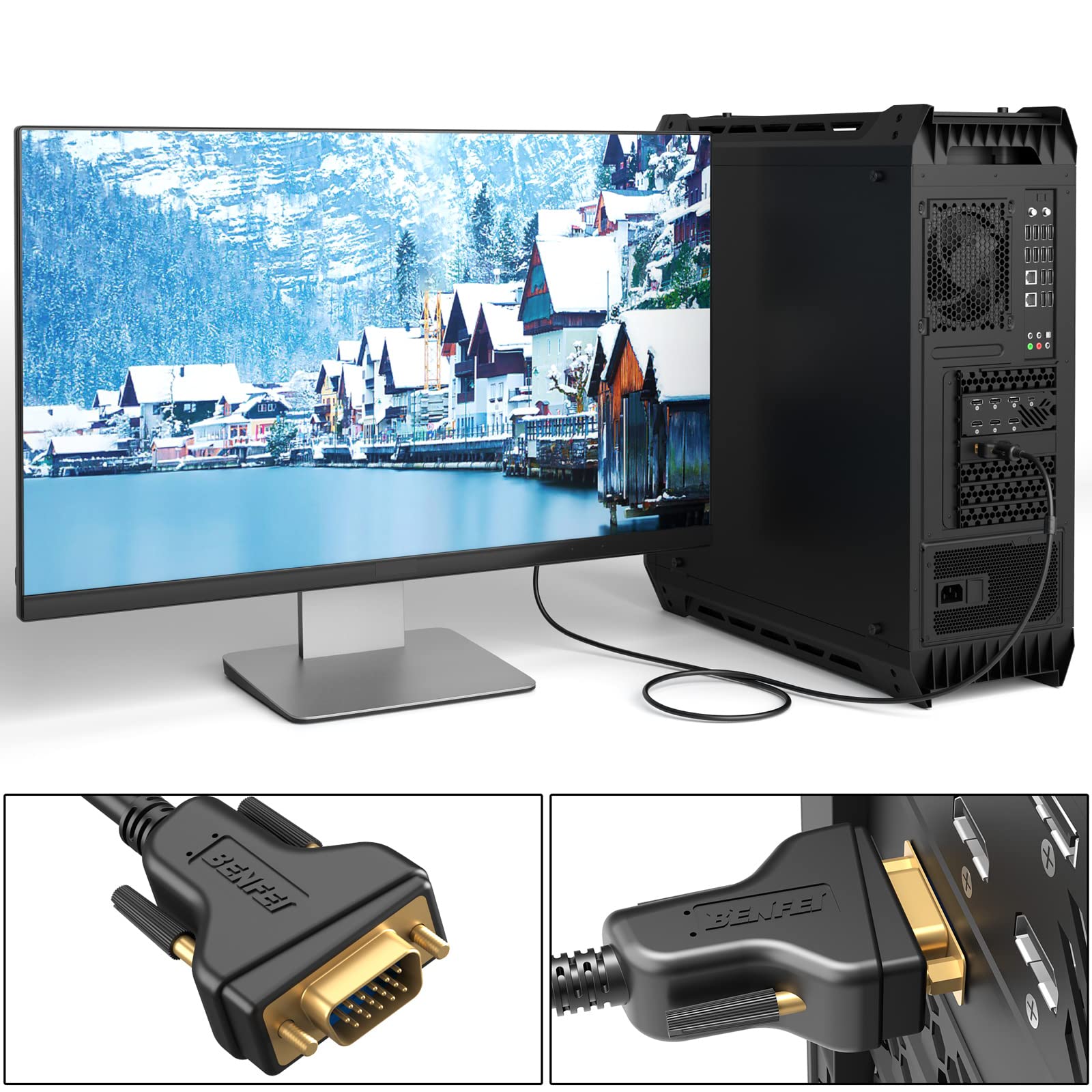 Benfei Vga To Vga 6 Feet Cable With Ferrites