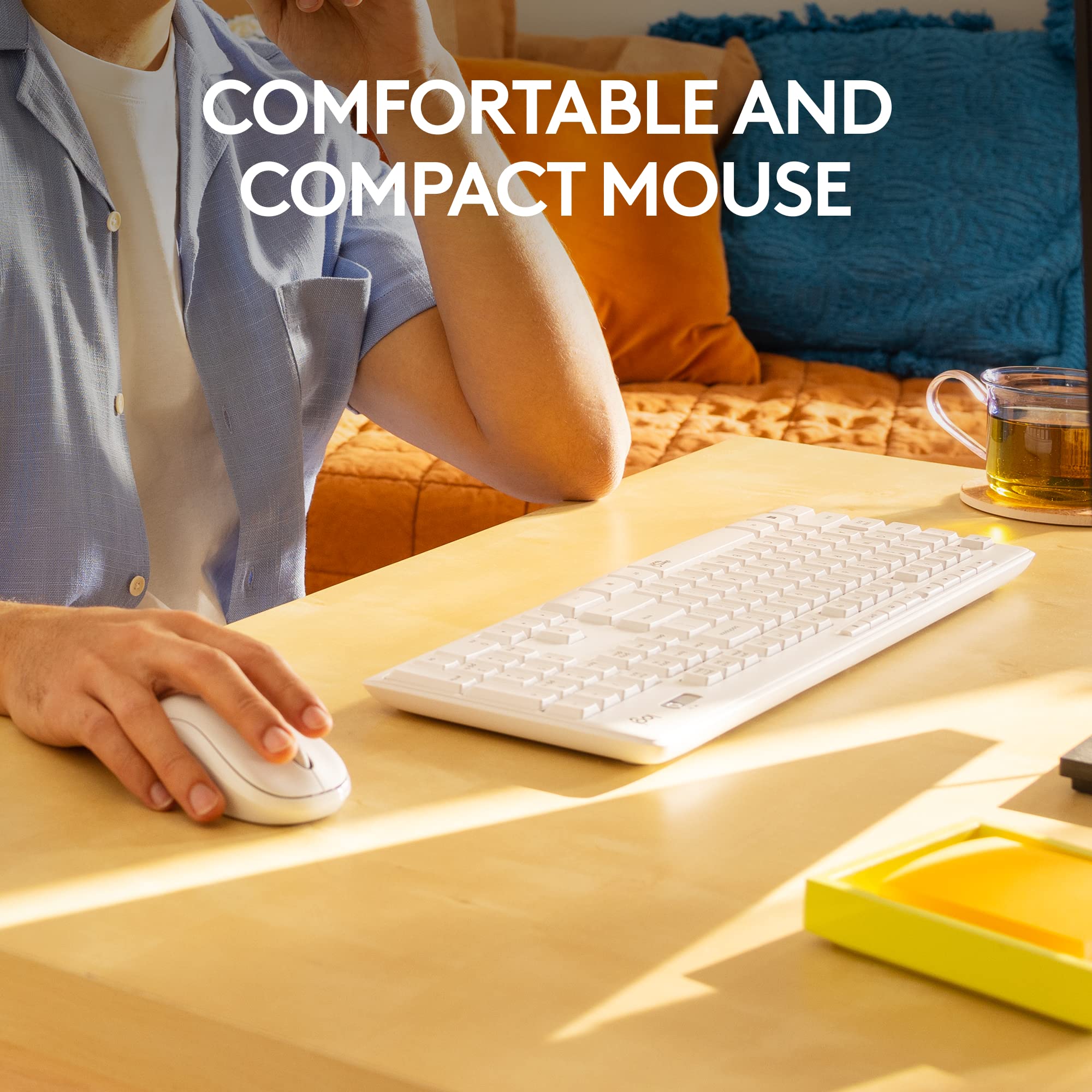 Logitech Mk295 Wireless Mouse & Keyboard Combo With Silenttouch Technology Full Numpad Advanced Optical Tracking Lag Free Wirele