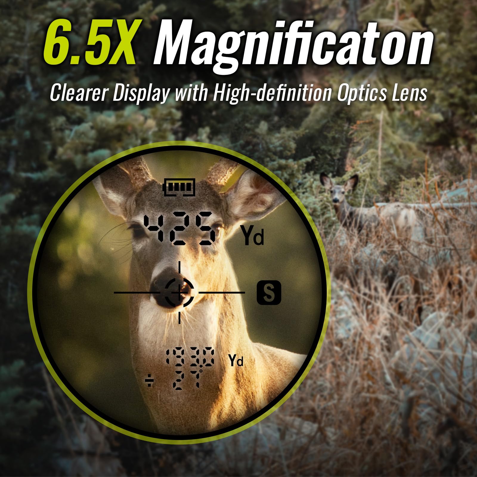 Tidewe Hunting Rangefinder Mini With Rechargeable Battery, 875Y Laser Range Finder 6.5X Magnification, Distance/Angle/Speed/Scan