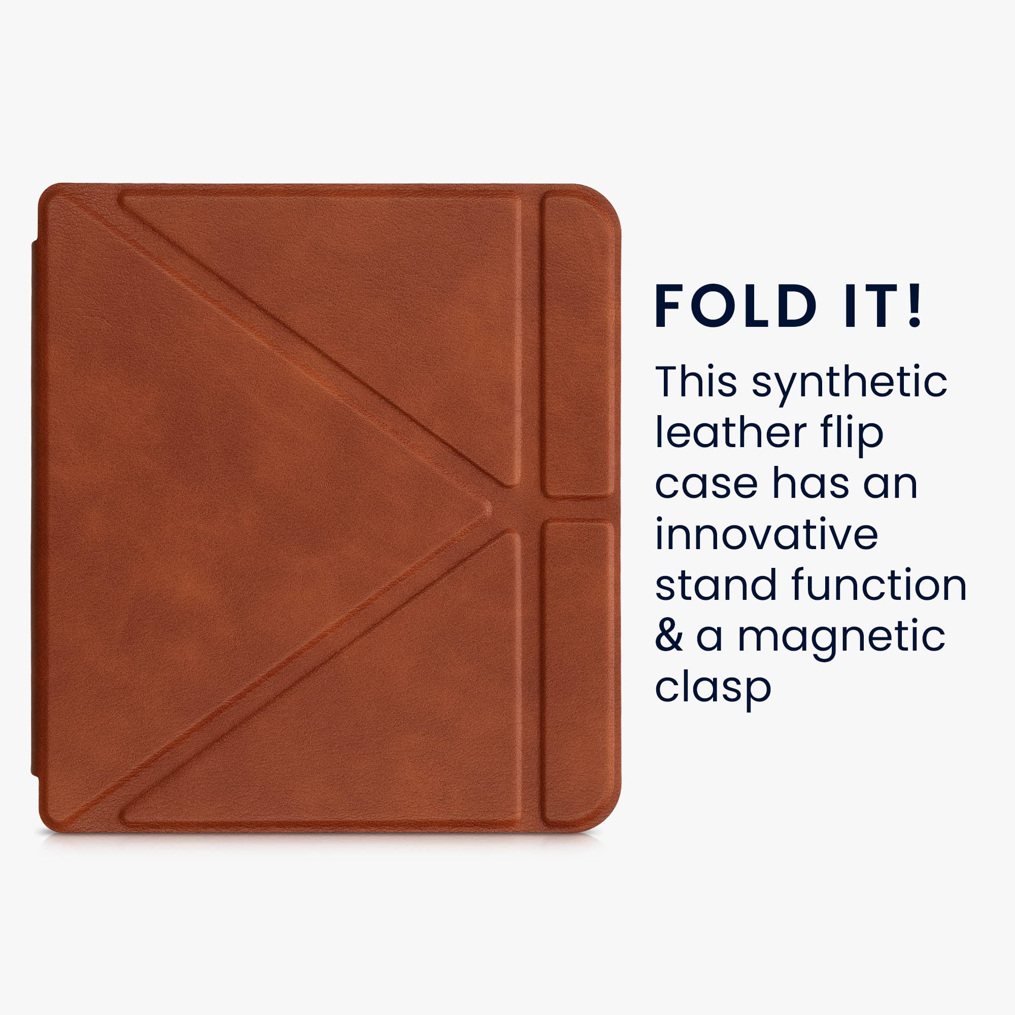 Kwmobile Origami Case Compatible With Kobo Libra 2 Case   Slim Pu Leather Cover With Stand   Brown