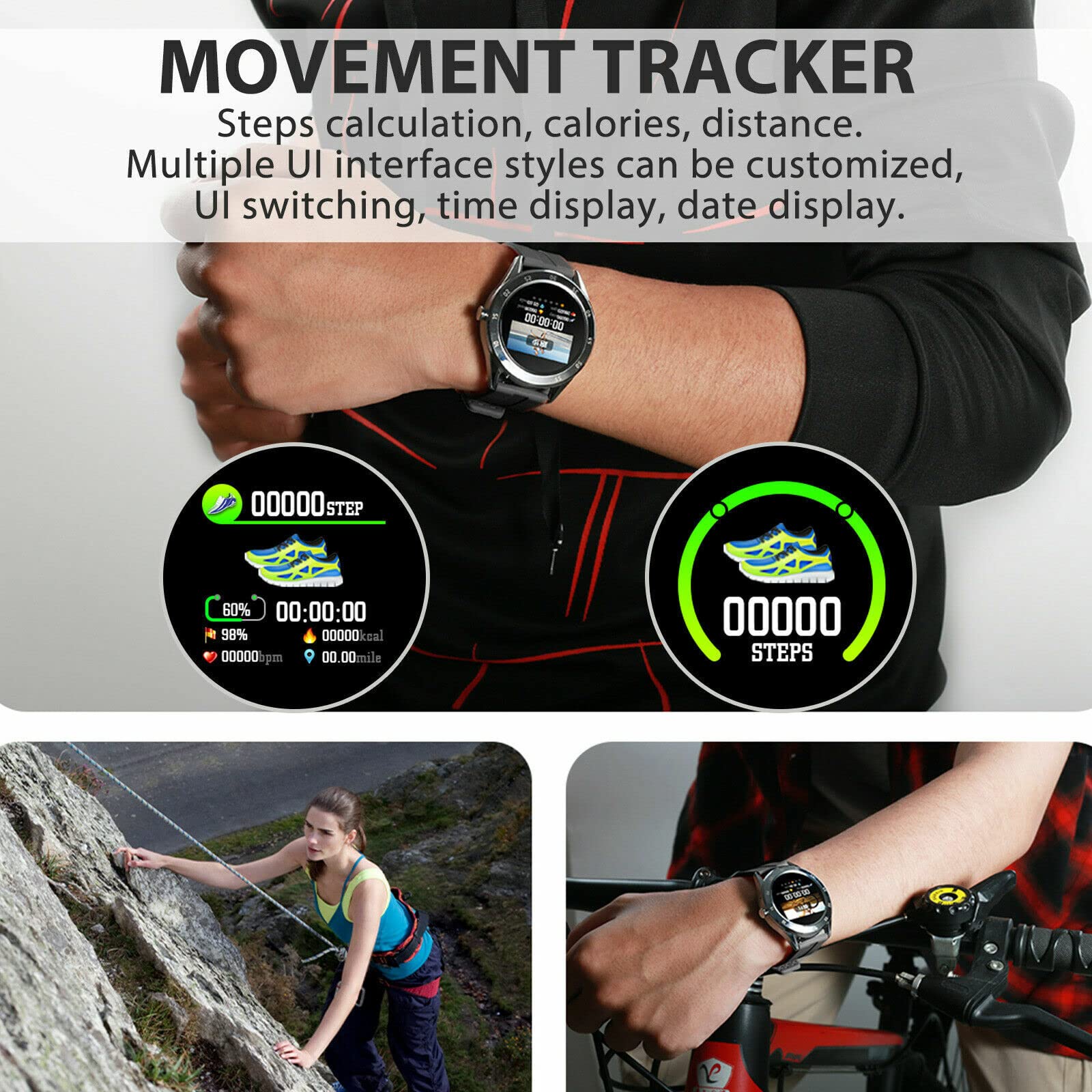 The Perfect Part Waterproof Bluetooth Smart Watch Phone Mate Heart Rate Tracker For Ios Android