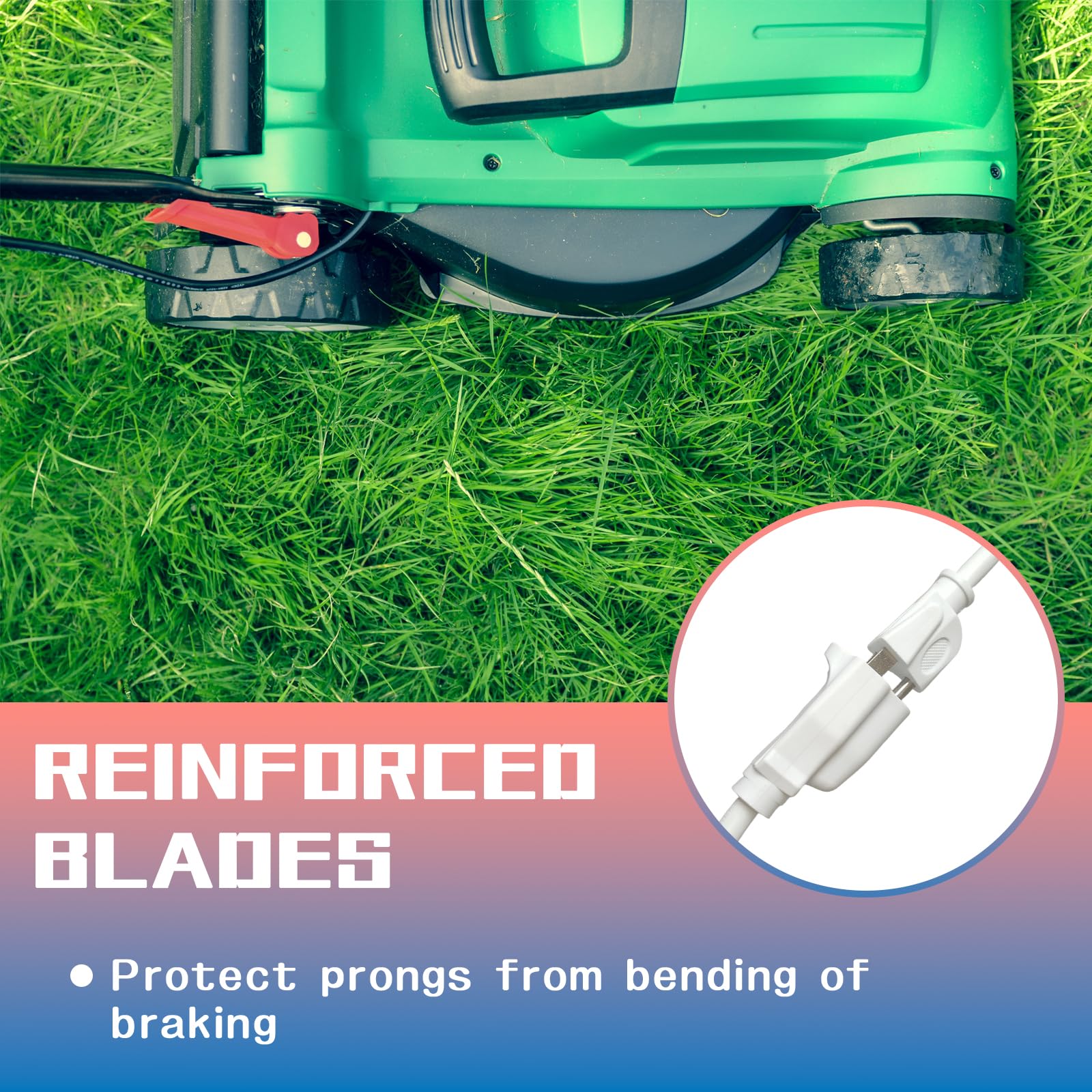 Greatide Indoor Outdoor Extension Cord 6 Ft, 16/3 Sjtw Weatherproof Grey Electrical Cords, 13 Amp Heavy Duty 3 Prong Power Cable