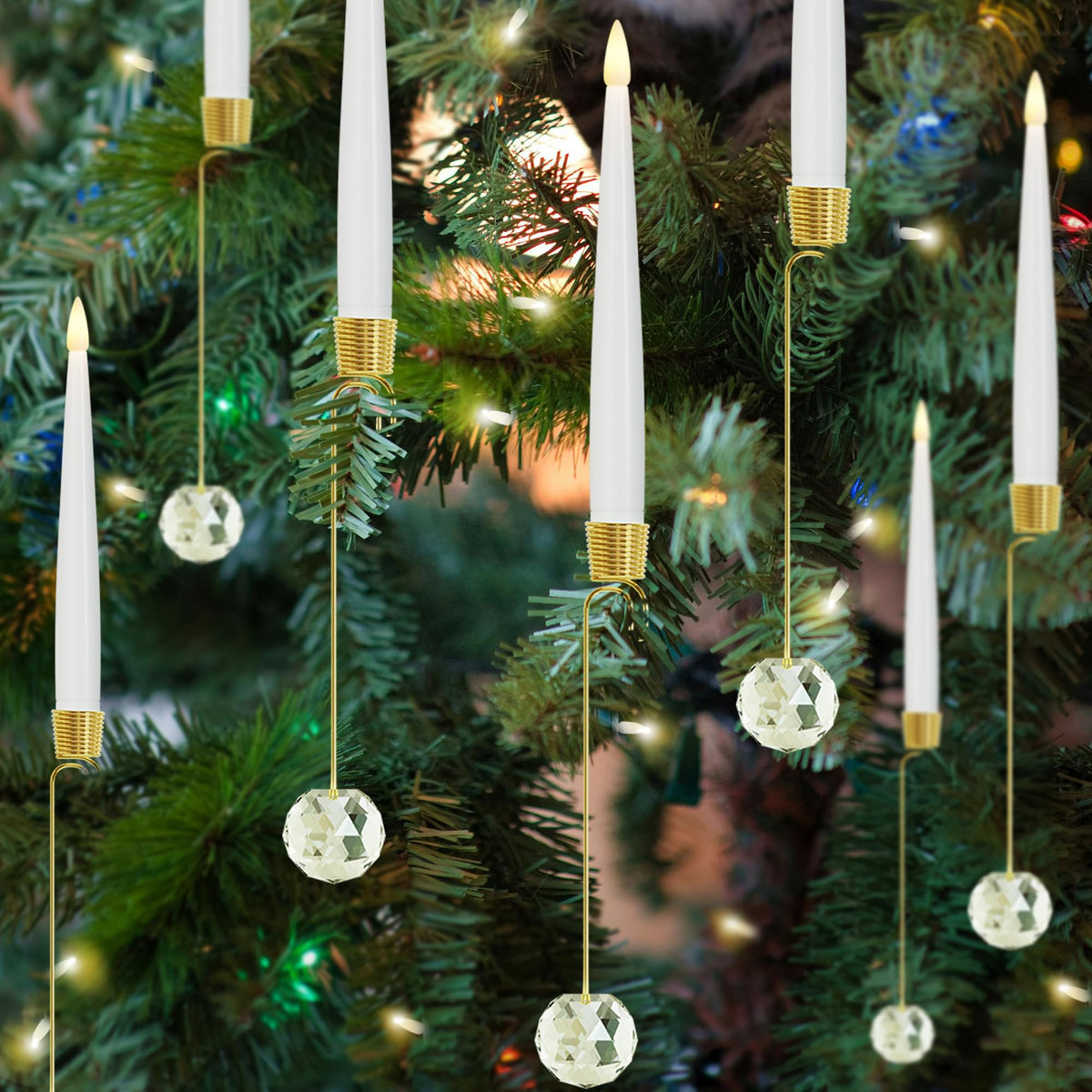 Joione Christmas Tree Candles With Remote Timer, 12 Pack Flameless Candles For Christmas Tree Flickering Led Candles For Indoor