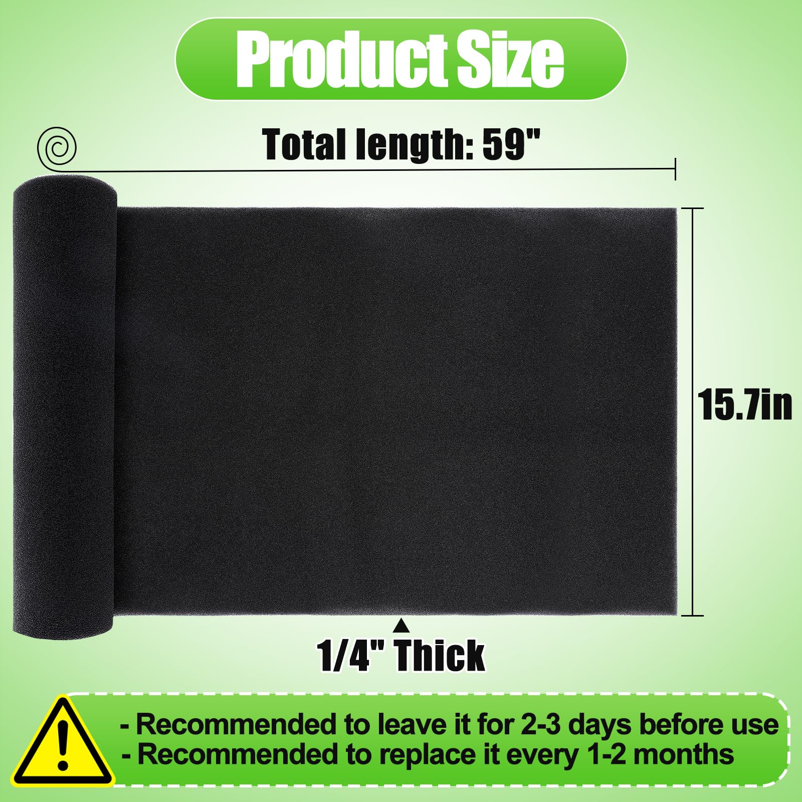 15.7'' X 59'' Extra Large Cuttable Air Conditioner Filters   Cut To Fit Carbon Pad Air Purifier Filters, Washable Reusable Foam