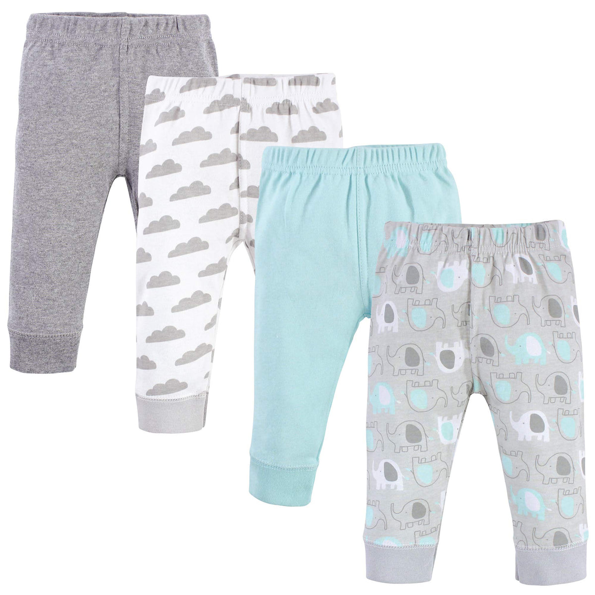 Luvable Friends Unisex Baby Cotton Pants, Boy Basic Elephant, 9 12 Months