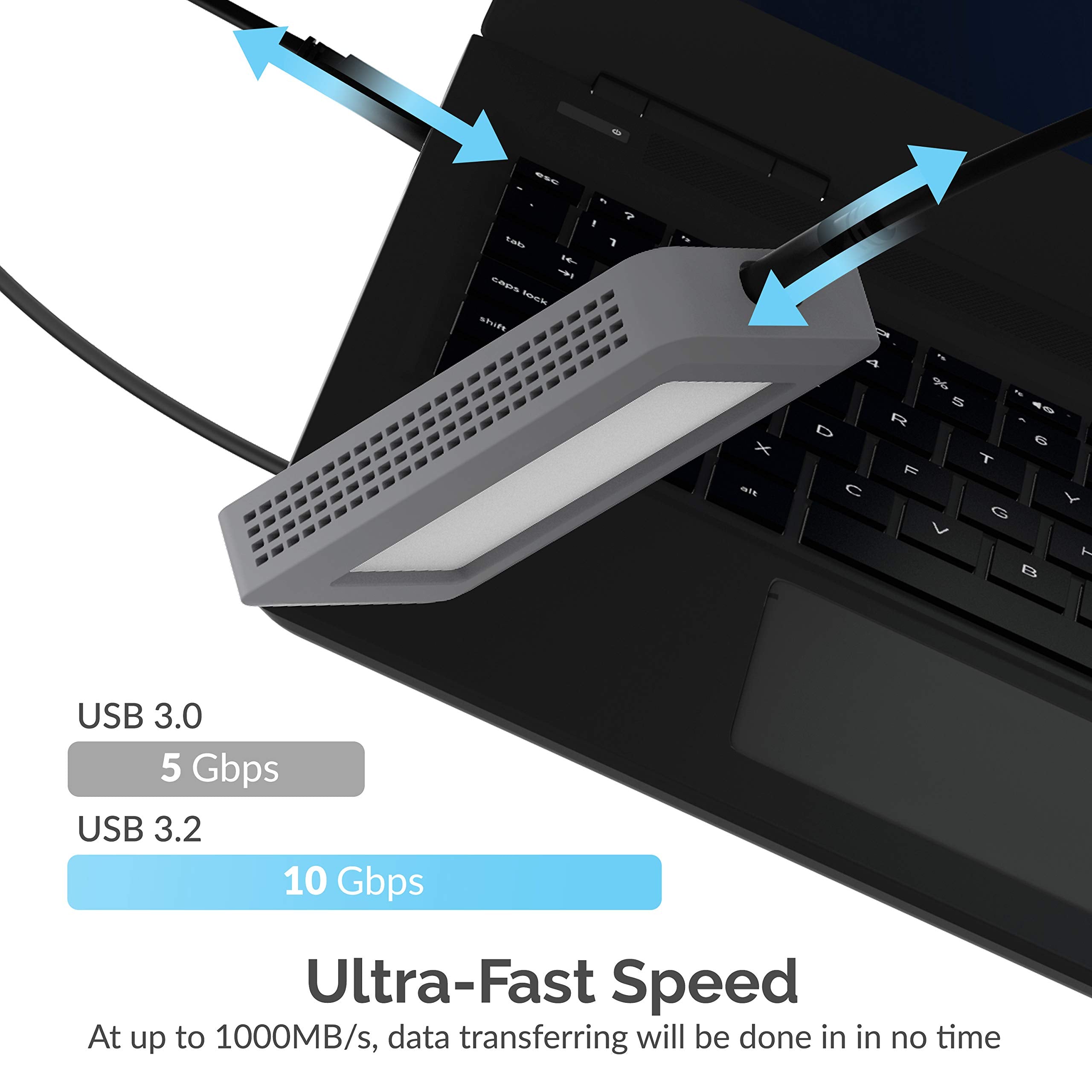 Sabrent Usb 3.2 Rugged Waterproof Enclosure [Ip67] For M.2 Nvme Ssds (Ec Wpne)