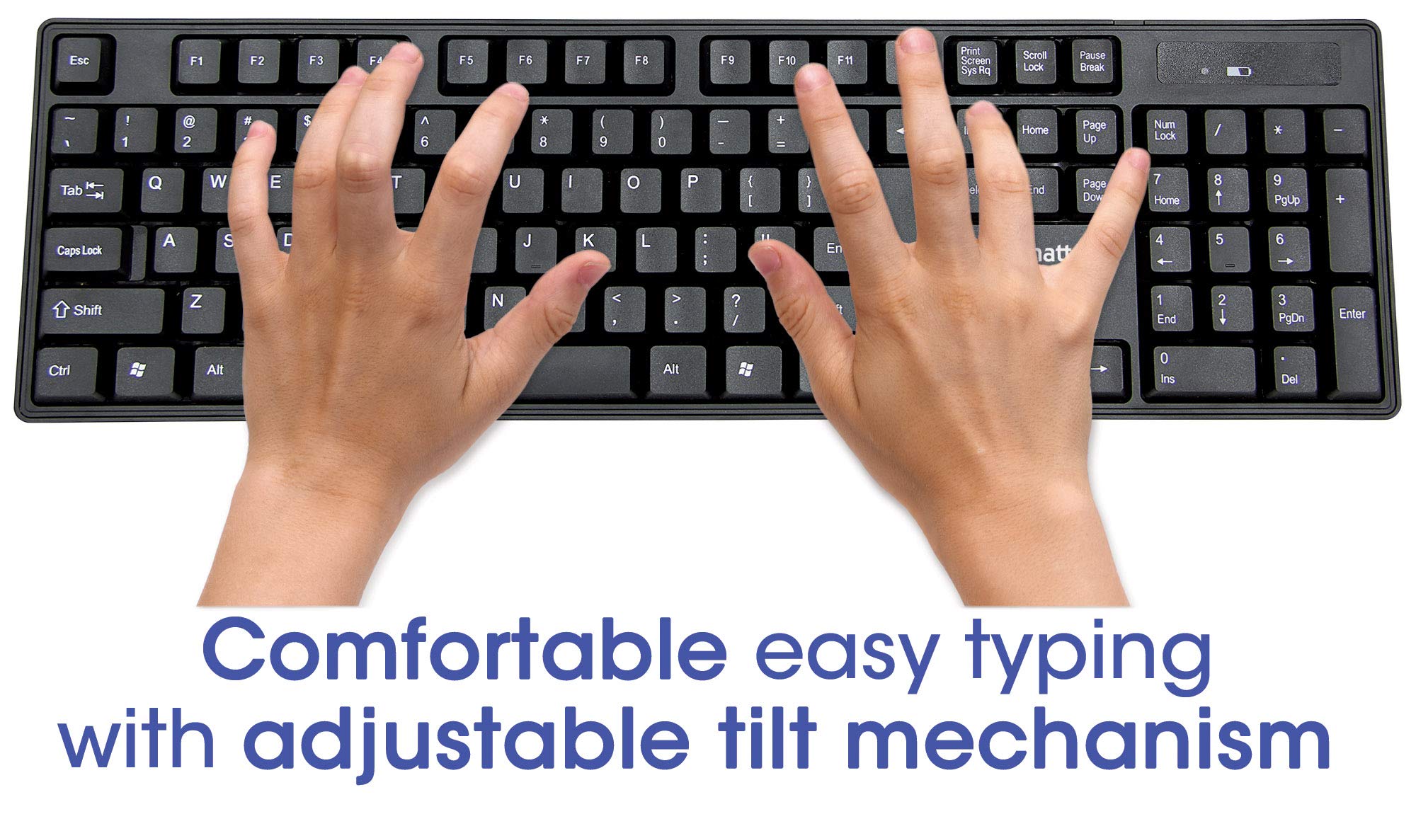 Manhattan Wireless Keyboard And Mouse Combo   Full Size Usb Wireless Keyboard Mouse Set With 2.4Ghz Dongle For Pc Computer Lapto