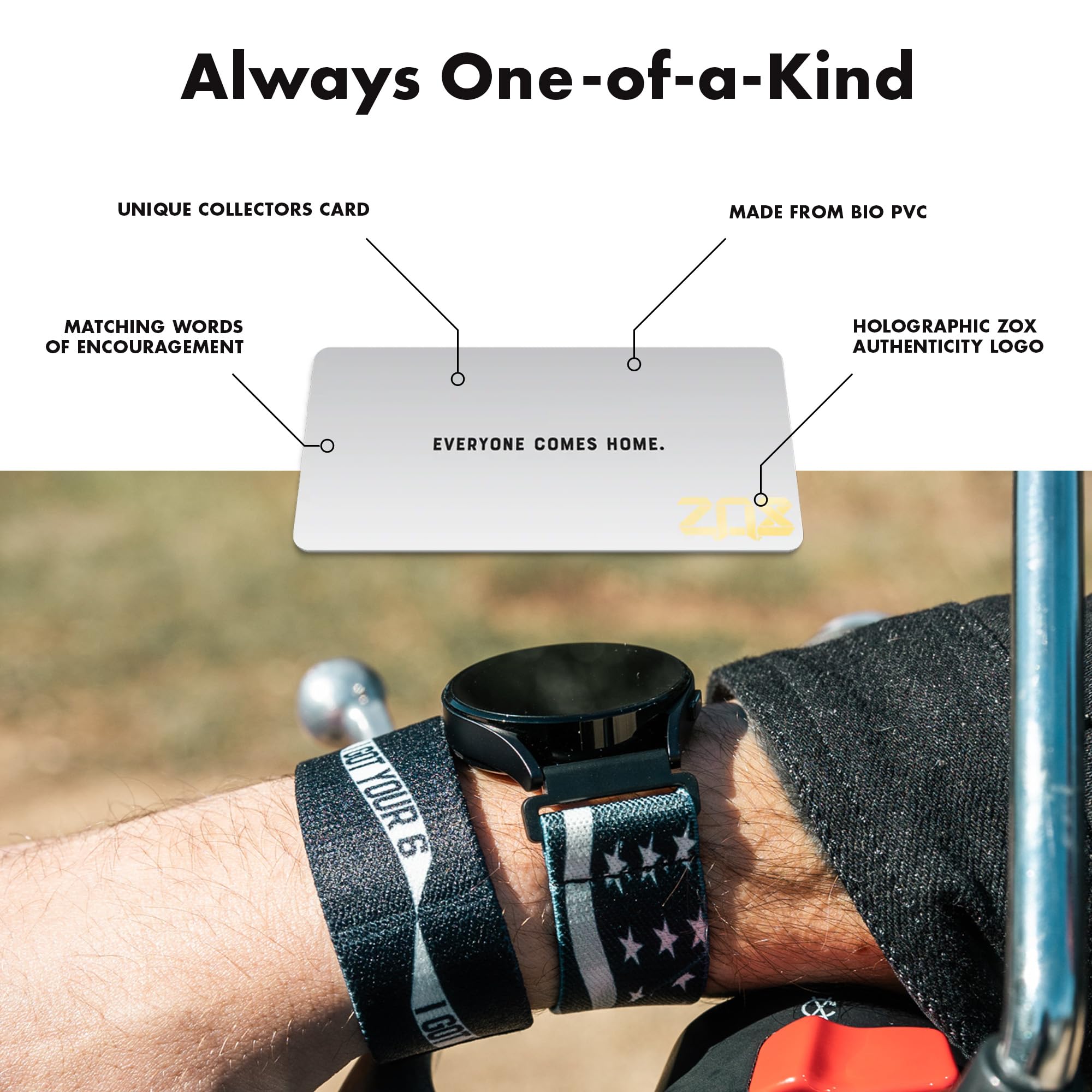 Zox Android Smart Watch Band - I Got Your Six | Soft, Adjustable Elastic Band With Motivational Affirmations And Beautiful Artwo