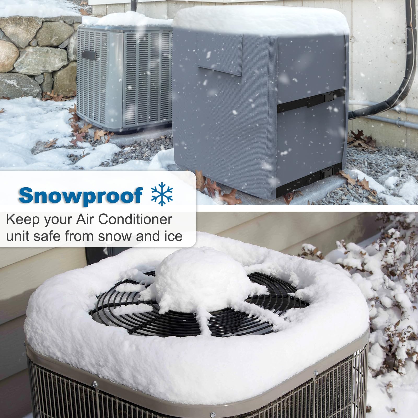 Akefit Air Conditioner Cover For Outside, Heavy Duty Waterproof Ac Defender With Durable Oxford Fabric, Veranda Ac Protector (Gr