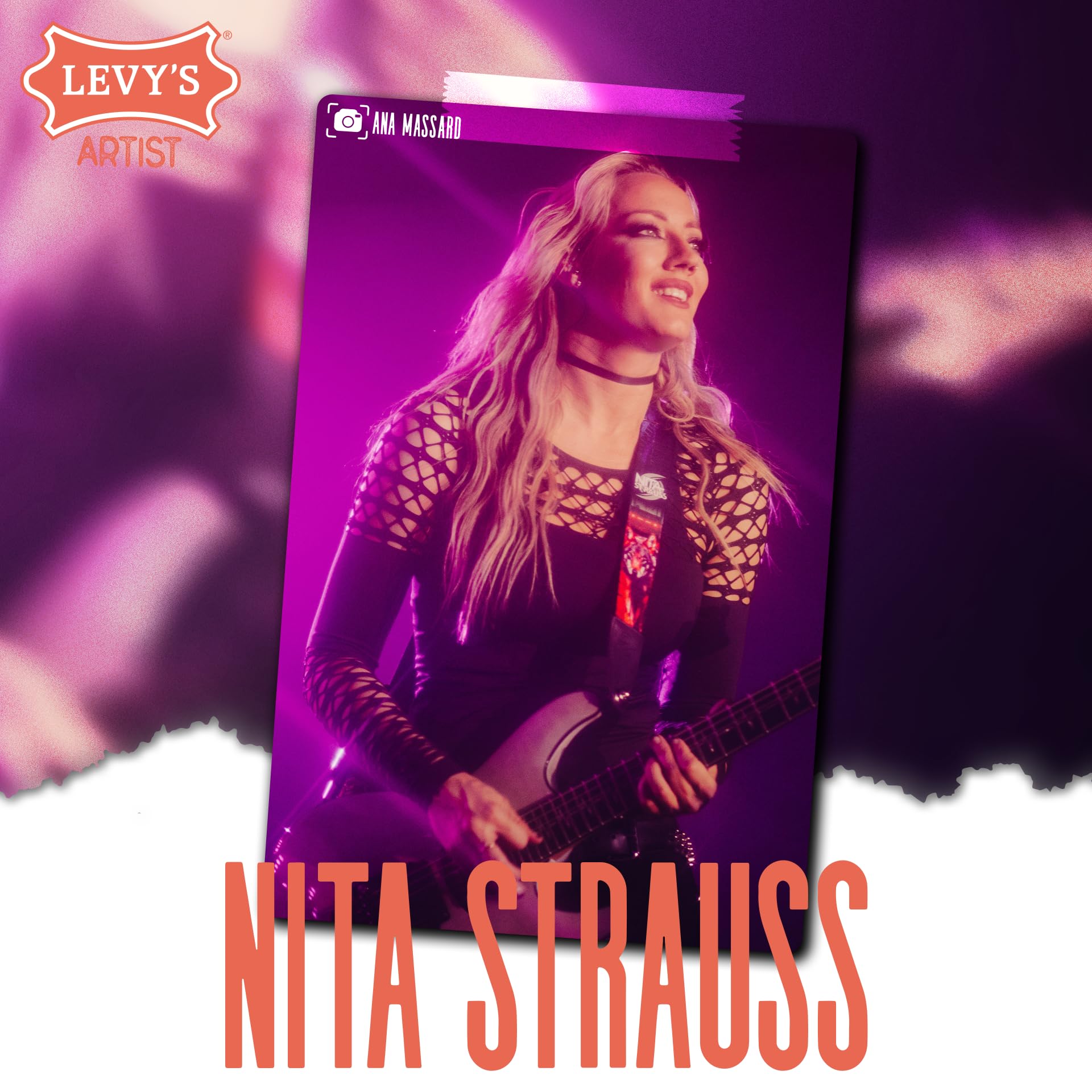 Levys Leathers 2 Polypropylene Guitar Strap With Genuine Leather Ends And Tri-Glide Adjustment. Red (M8Poly-Red)