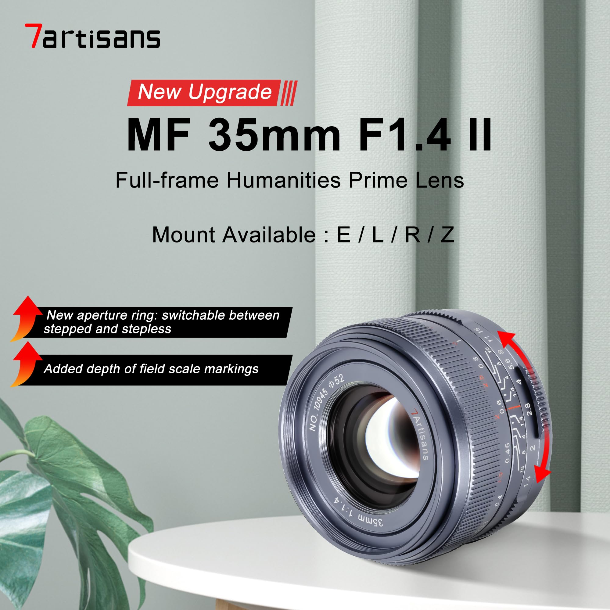 7Artisans 35Mm F1.4 Mark ? Full Frame Manual Focus Prime Lens Large Aperture Compatible With Nikon Z Mount Camera Z5 Z6 Z6Ii Z7