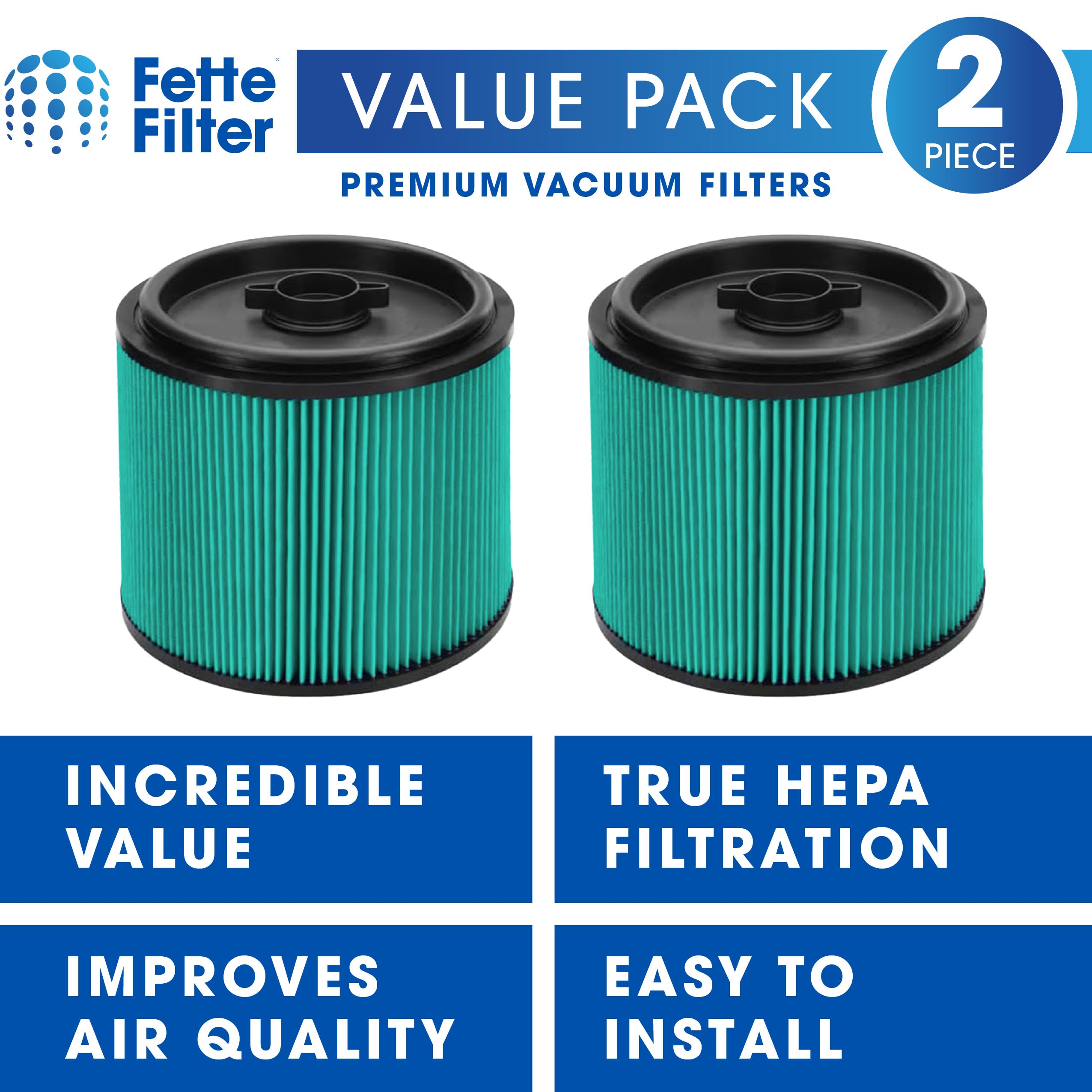 Fette Filter   Ry40Wd01 Replacement Filter Compatible With Ryobi Ry40Wd01 Ry40Wd01K Ry40Wd01B 40V 10 Gallon Cordless Wet/Dry Vac