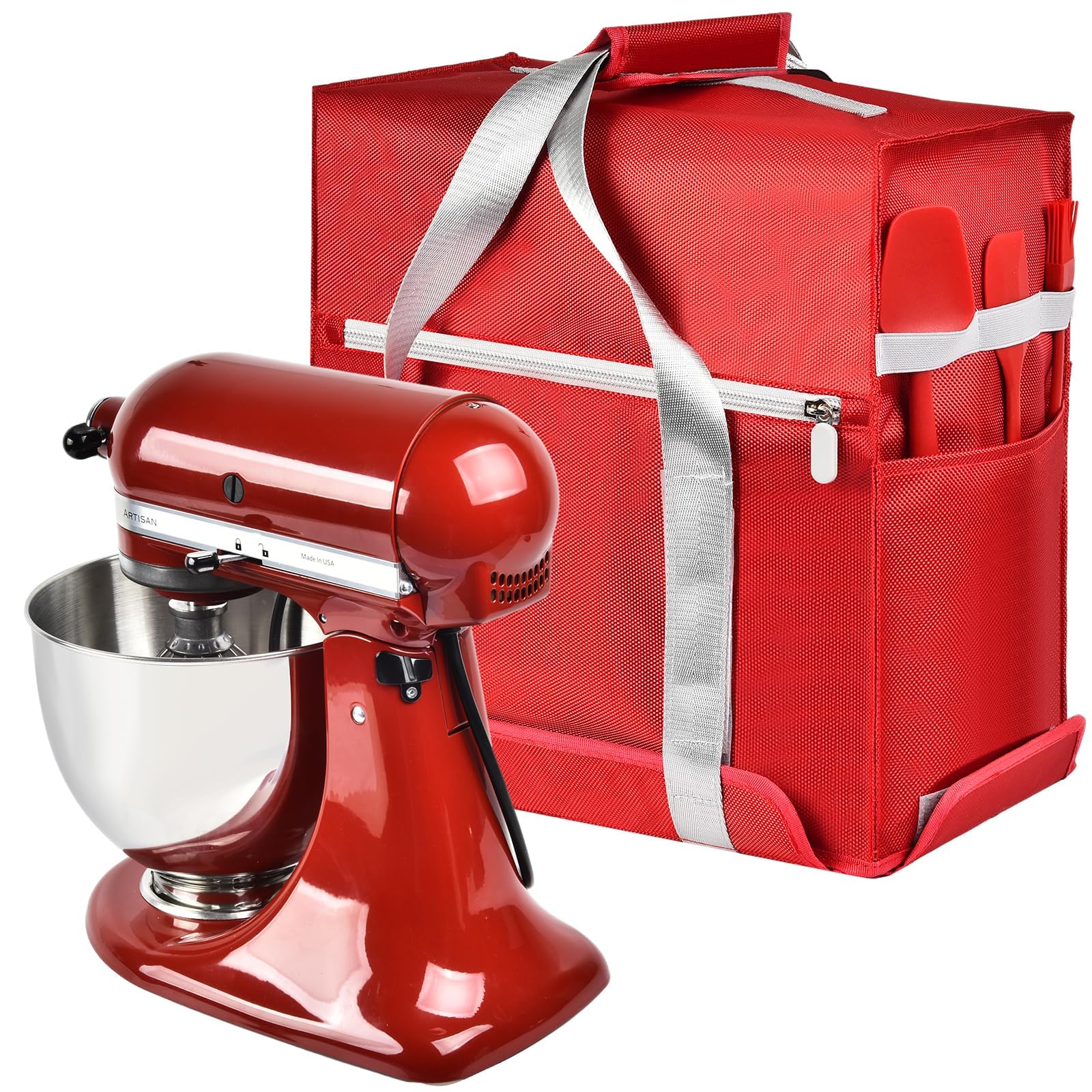 Stand Mixer Cover Compatible With Kitchenaid Stand Mixer 4.5 5 Quart, Portable Travel Storage Case Bag With Multiple Pockets And