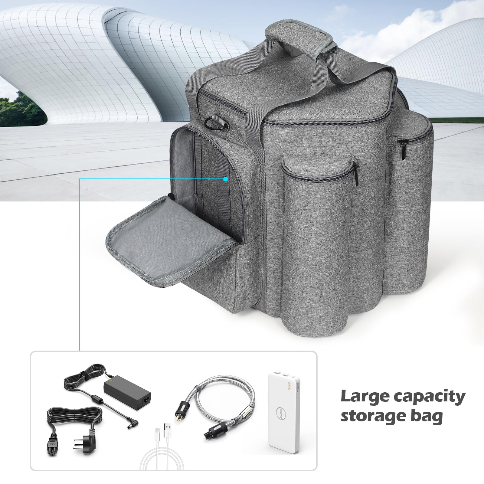 Pisosn Portable Cover Carrying Case Bag Compatible With Bose S1 Pro Portable Bluetooth Speaker (Gray)