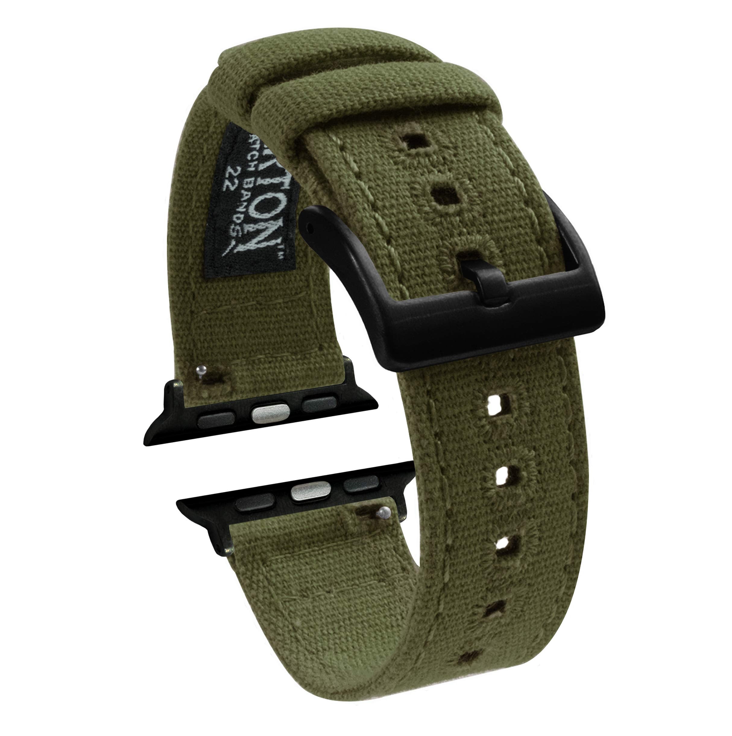 Army Green 42Mm/44Mm/45Mm/49Mm (Black Hardware)   Barton Canvas Watch Bands   Choose Color   Compatible With All Apple Watches  