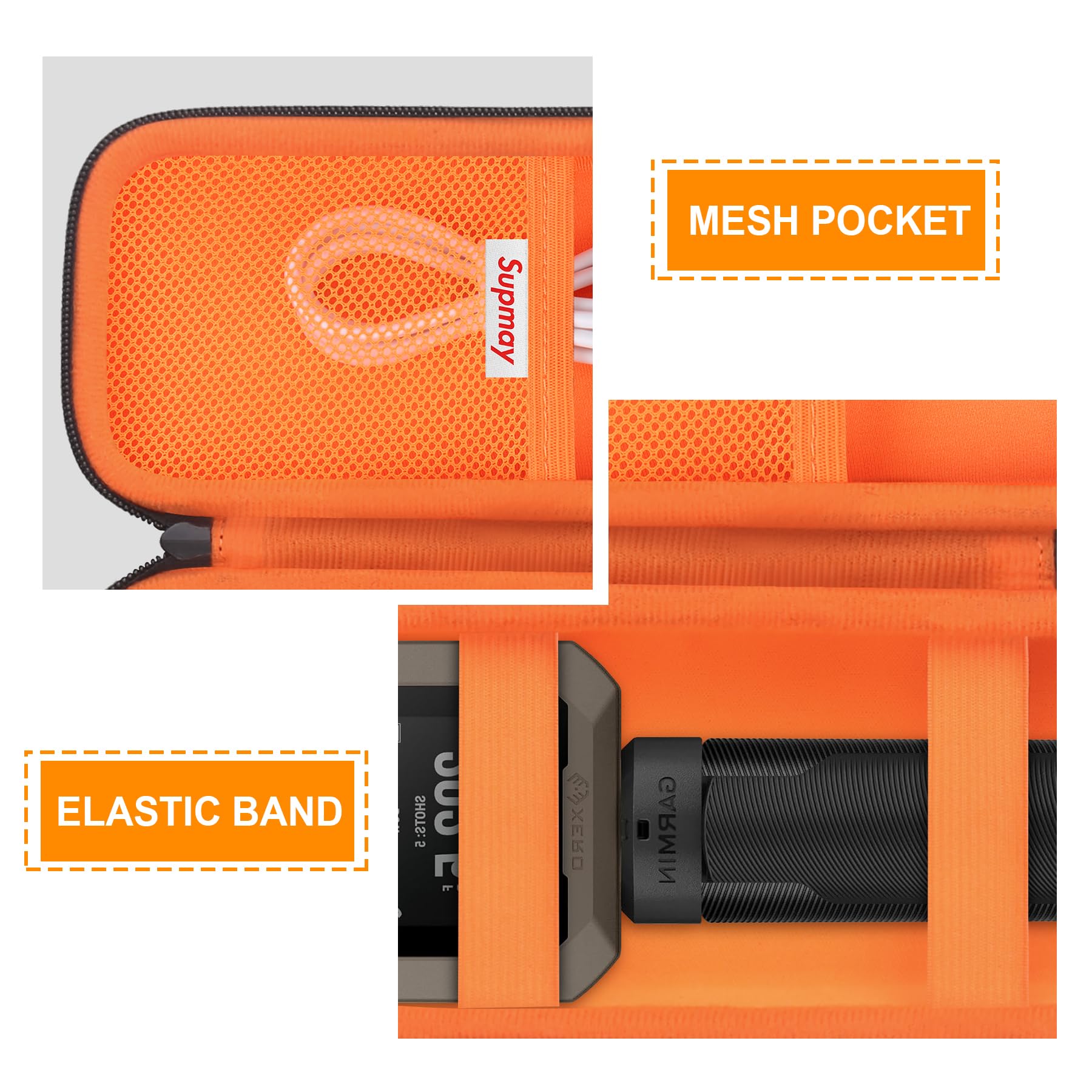 Supmay Hard Carrying Case For Garmin Xero C1 Pro Ballistic Precision Chronograph, Compact Chronograph Storage Holder With Mesh B