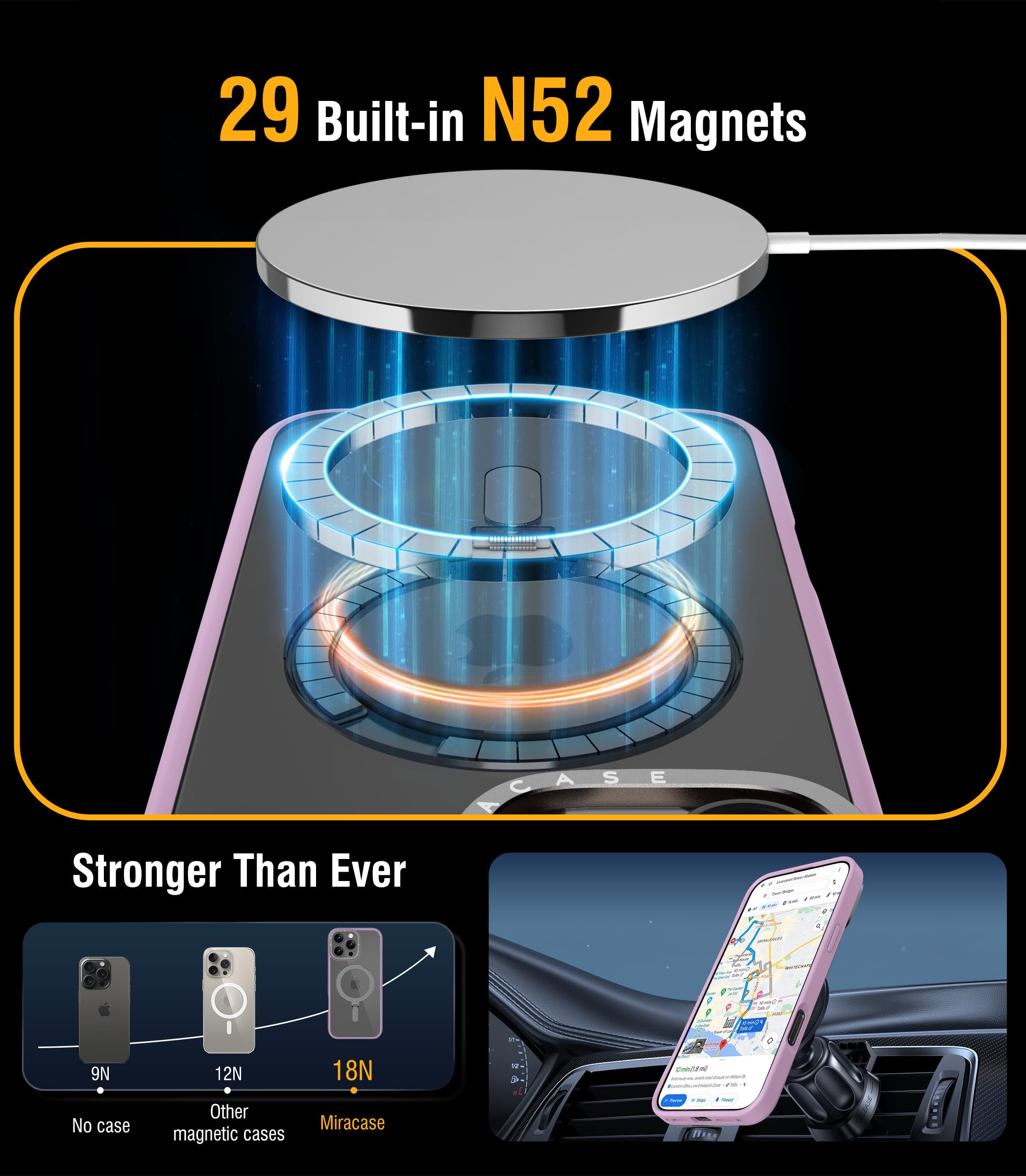 Miracase 2024 Magnetic For Iphone 16 Pro Max Case With Stand 6.9'' [Compatible With Magsafe] Gaming Phone Case For 16 Promax Fin