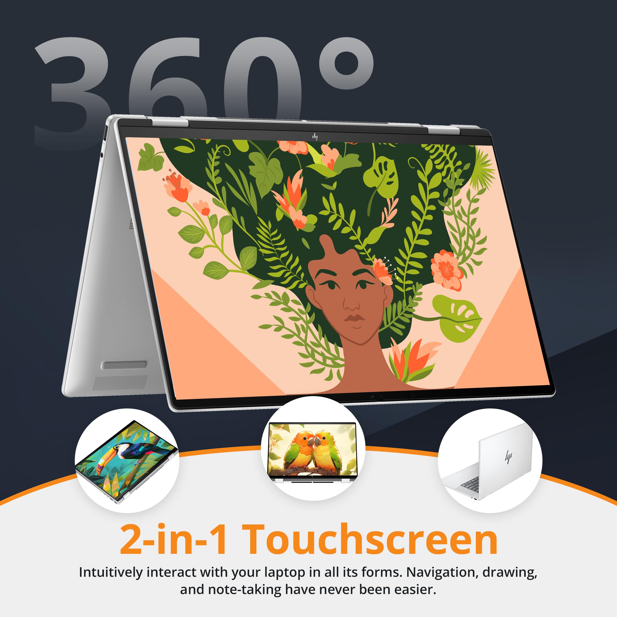 Hp Envy X360 2-In-1 16'' Wuxga Touchscreen Laptop, Intel Ultra 7 155U, 16Gb Lpddr5, 1.28Tb Storage(1Tb Ssd+288Gb Docking Station