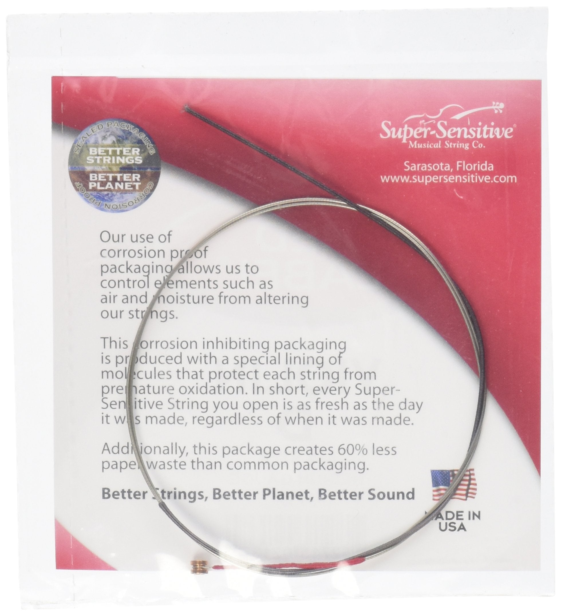 Super Sensitive Red Label Violin D String 4/4 Medium