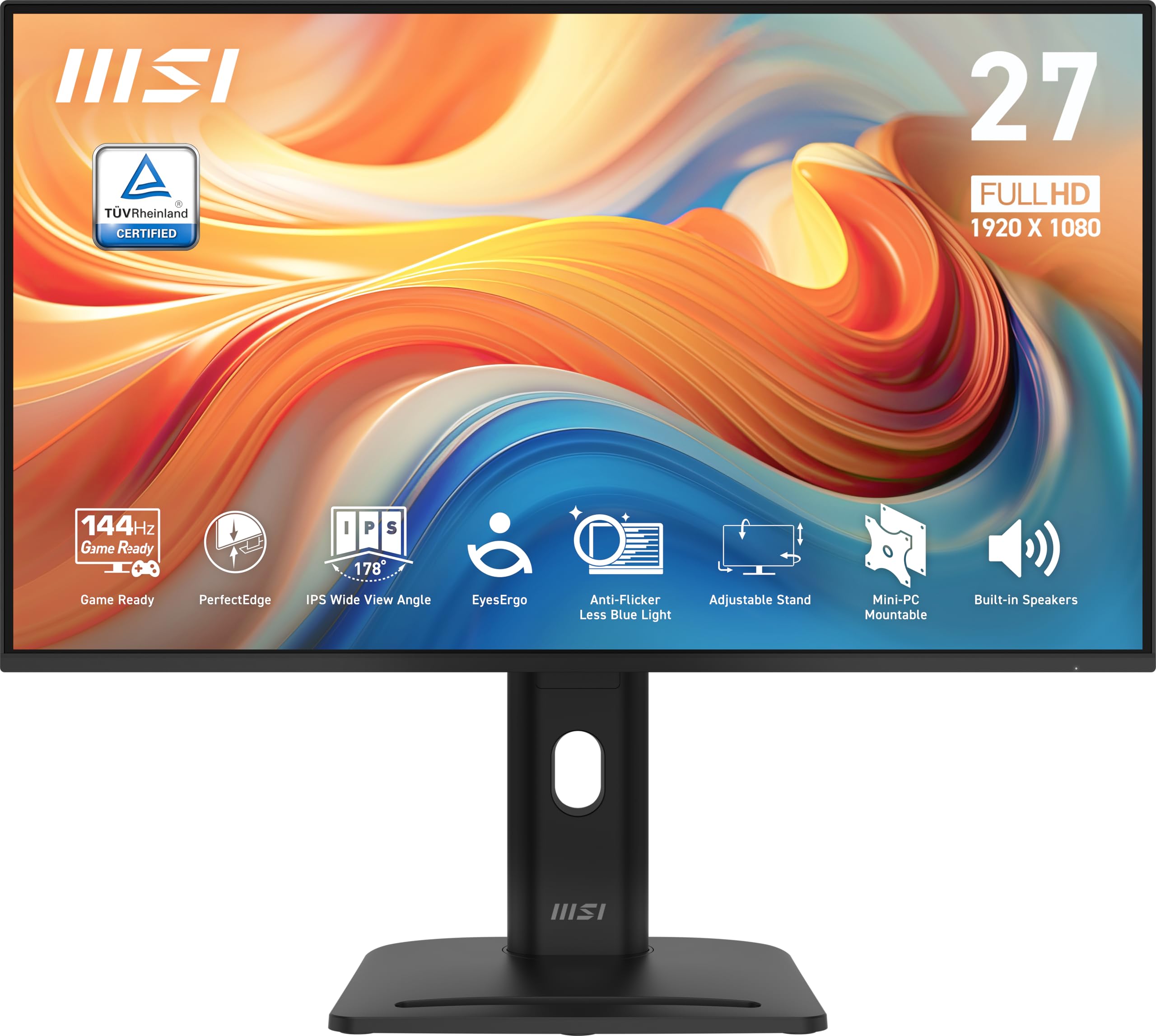 msi PRO MP275PG E14 27-inch IPS 1920 x 1080 (FHD) Gaming Office Monitor, 144Hz, Free-Sync, HDMI, DisplayPort, VGA Port, VESA Mou