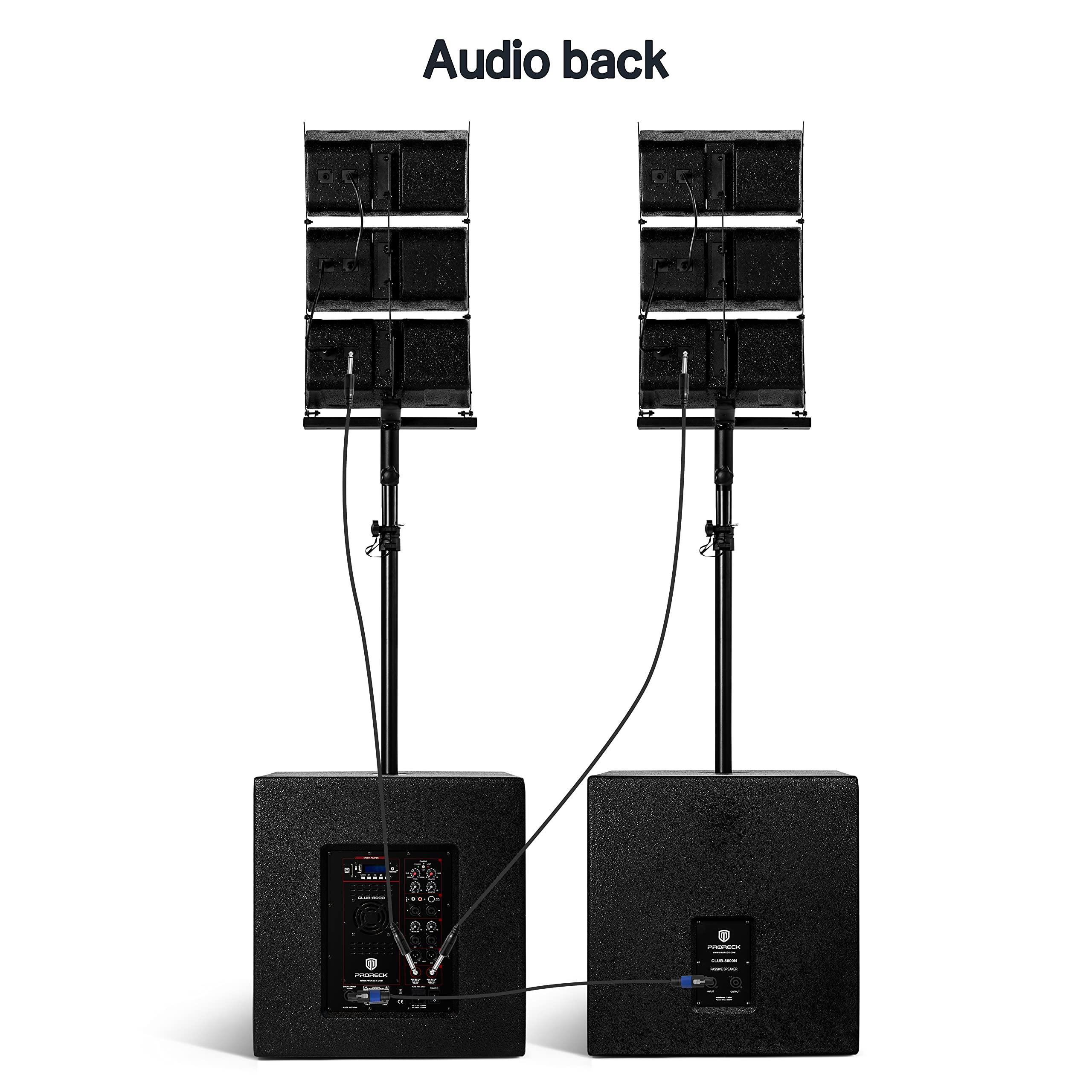 Proreck Club 8000 18 Inch 8000W P.M.P.O Stereo Dj/Powered Pa Speaker System Combo Set 6 Line Array Speakers And Two 18 Inch Subwoofers With Bluetooth/Usb Drive Read/Sd Card/Remote Control