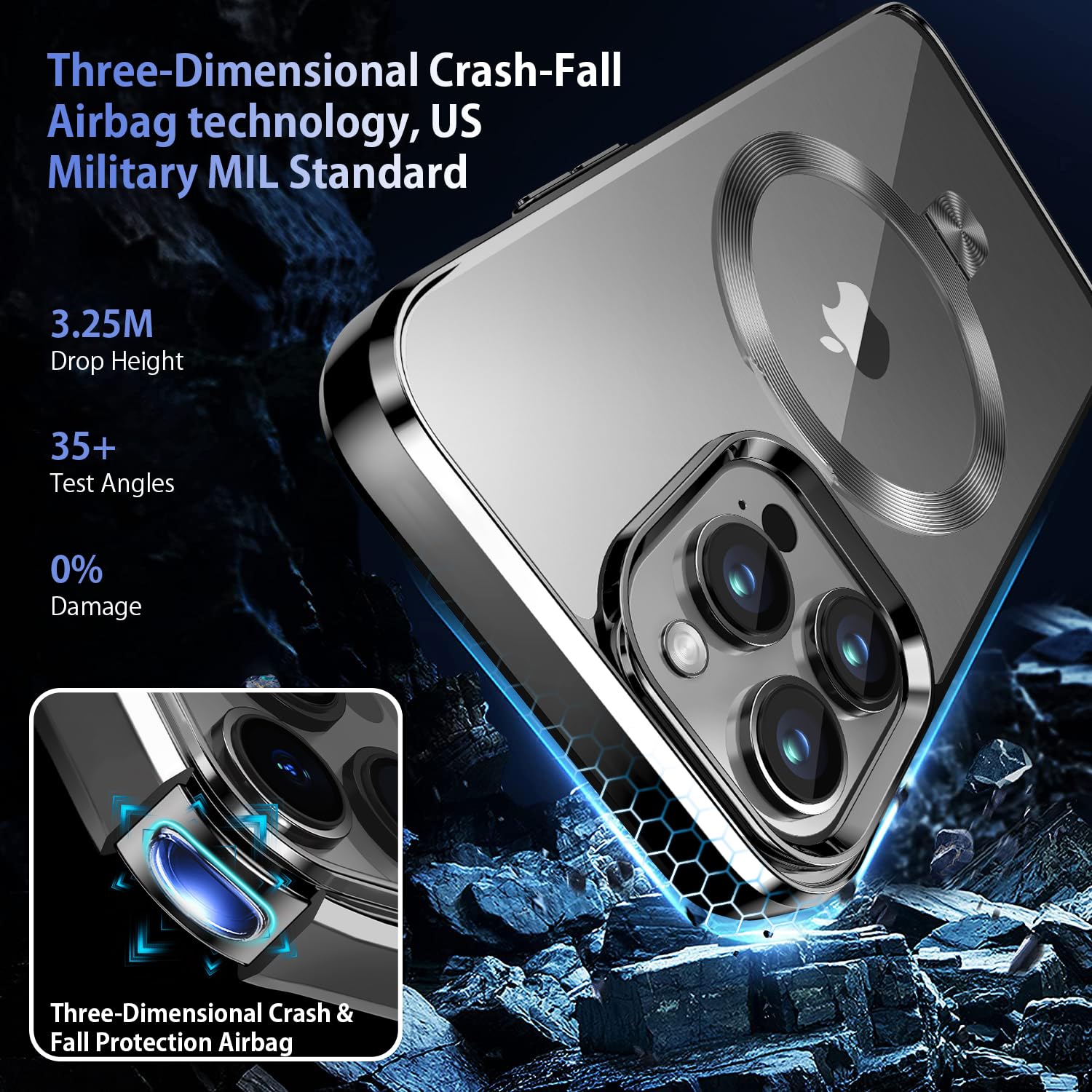 Tlikemiss [Cd Ring Compatible With Magsafe Invisible Stand] Magnetic For Iphone 15 Pro Case, [Electroplated Bumper Non Yellowing