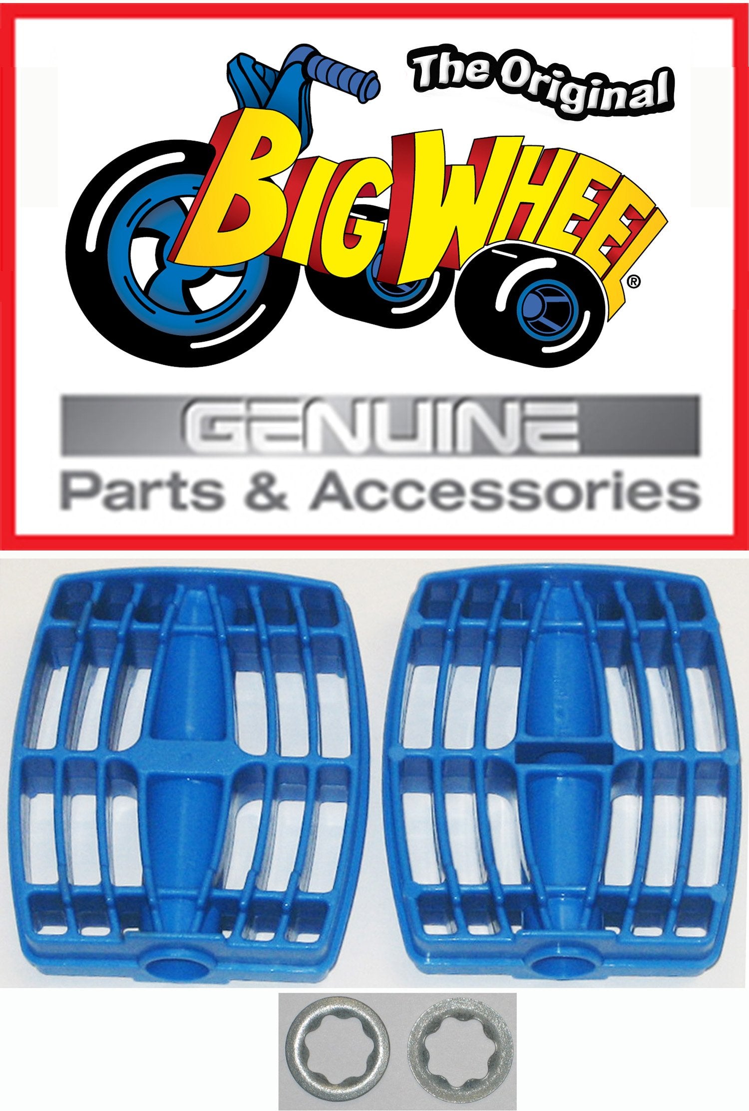 Pedals & Washers For The Original ''Classic'' Big Wheel 16'', Replacement Parts, Set Of 2 Pedals & Washers 3/8'', Blue, 1 Pair O