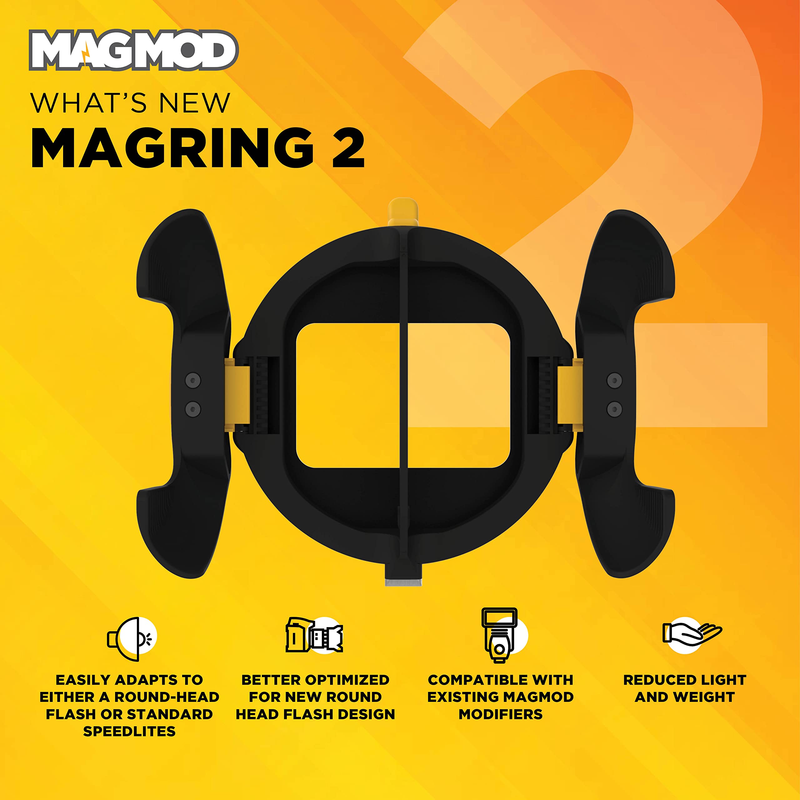 Magring 2 Softbox Mount By Magmod | Photography Lighting Magbox Accessory | Modular Speedlite Base | New And Improved Magnetic S