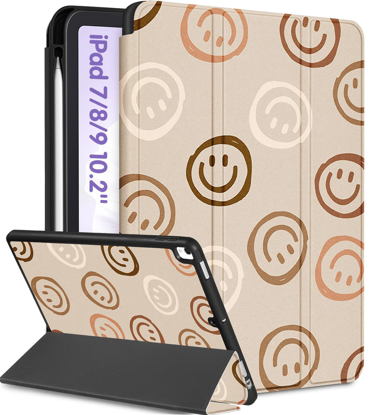 Uppuppy Premium Pu Leather Case For Ipad 9Th Generation, Magnetic Sleep/Wake Function, Multiple Stylish Designs, Adjustable Angl