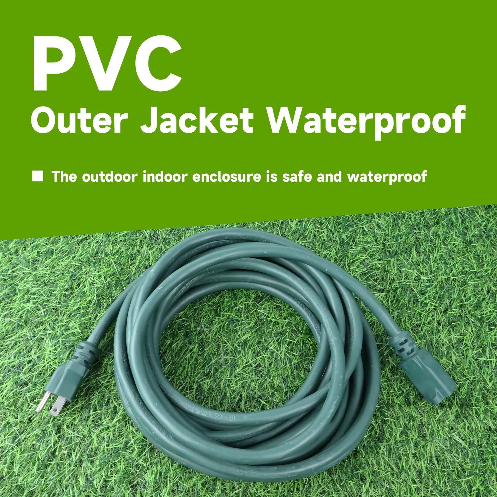 Ultra Explorer Green Indoor Extension Cord 6 Ft, 12/3 Sjtw Heavy Duty Green Extension Cable With 3 Prong Grounded Plug   Power C