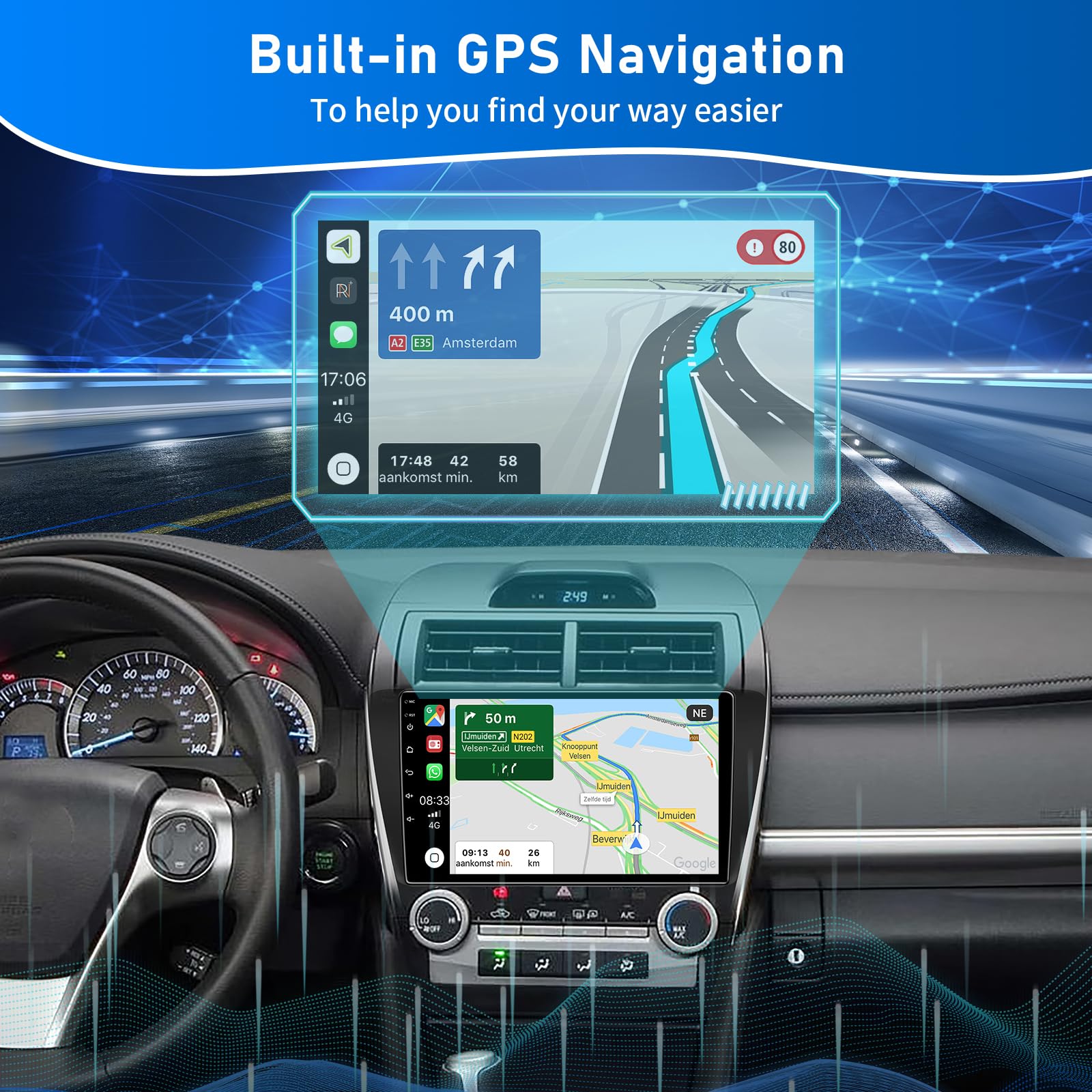 Android 13 4Gb+32Gbcar Stereo Radio For Toyota Camry 2012 2014, 10.2 Inch Ips Hd Touch Screen Camryradio Head Unit With Wireless