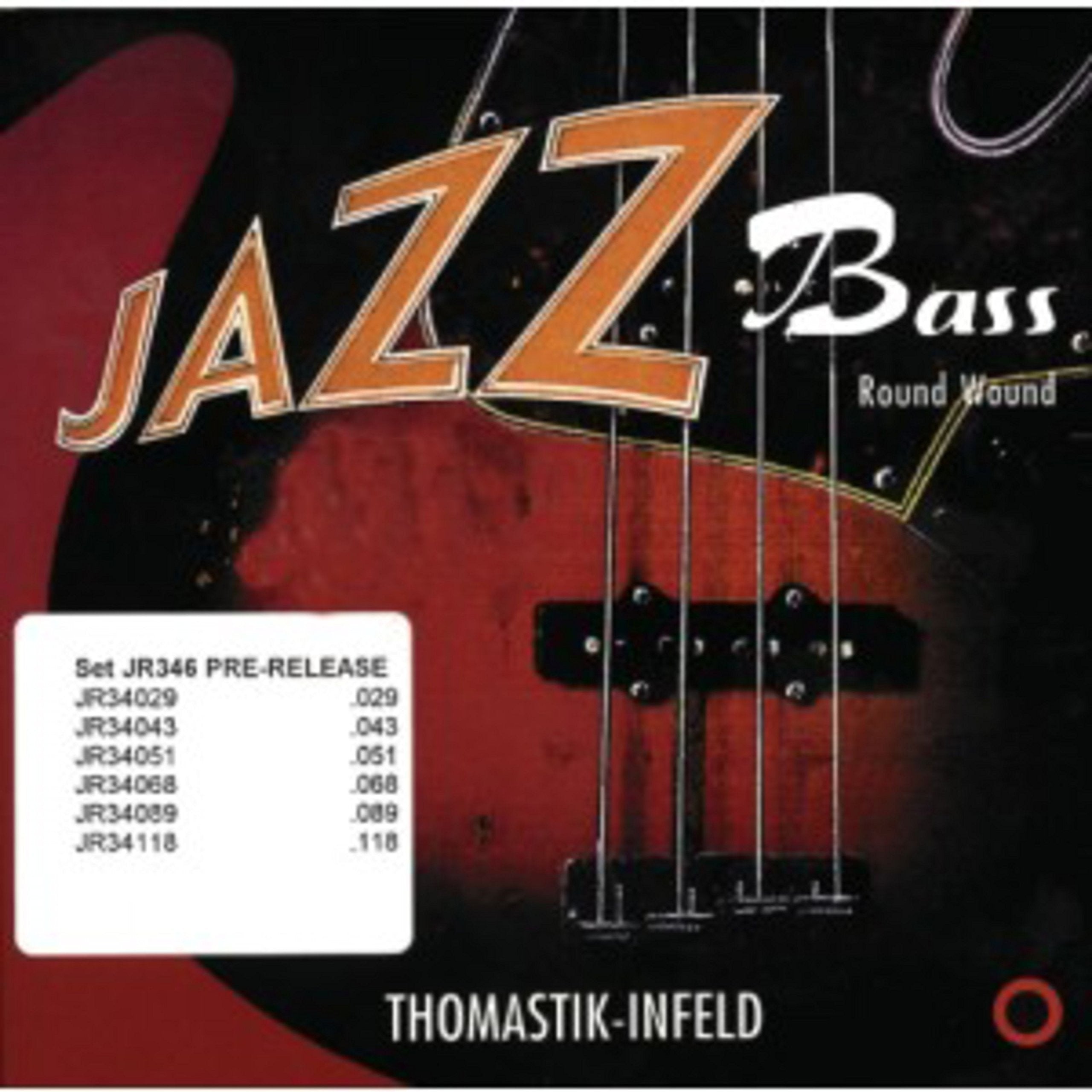 Thomastik Infeld Bass Guitar Strings: Jazz Round Wound 5 String Long Scale Set; Pure Nickel Rounds G, D, A, E, B Set