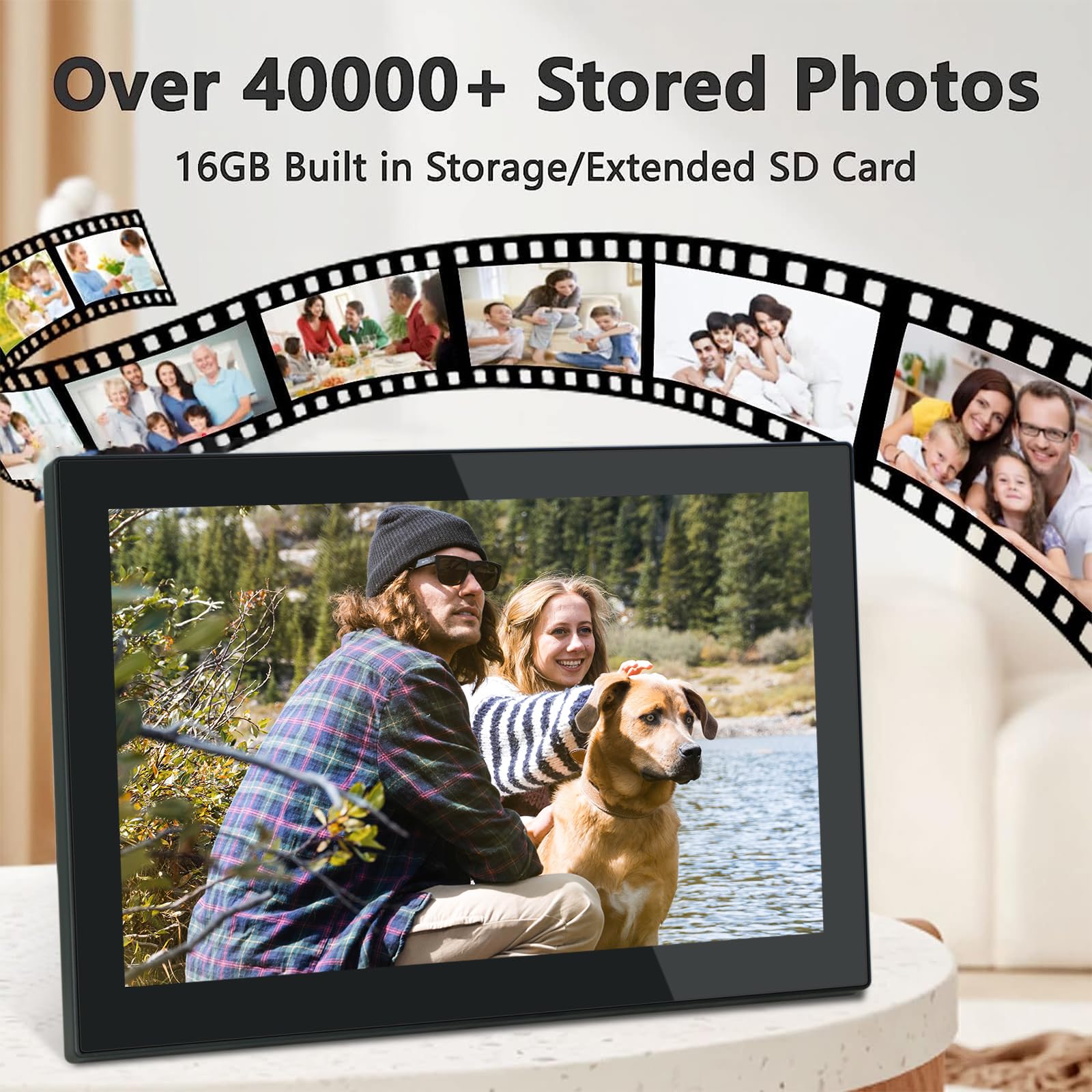 Kastiss 10.1 Inch Wifi Digital Picture Frame 1280X800 Hd Ips Touch Screen,Smart Photo Frame With 16Gb Storage,Auto Rotate, Insta