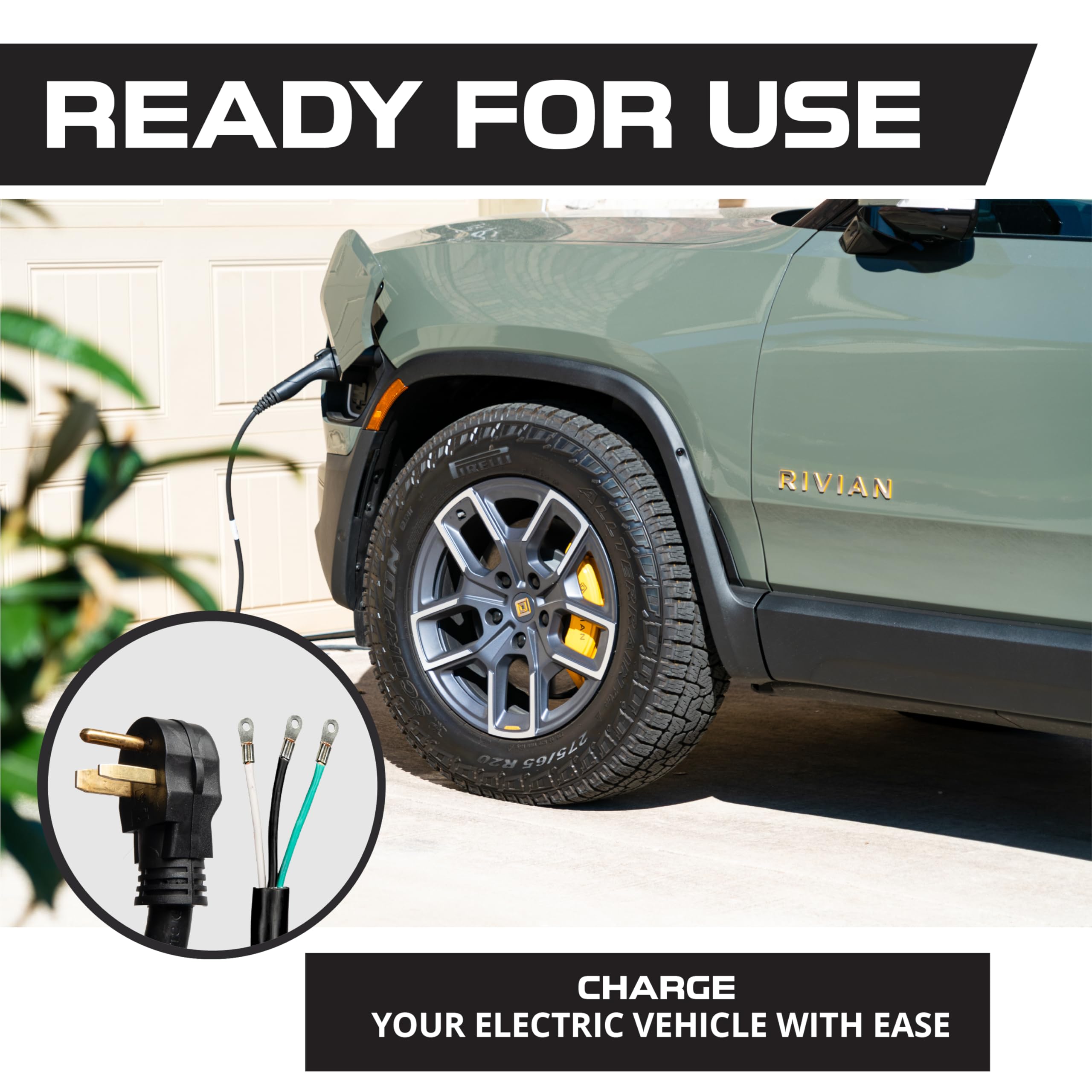 Iron Forge Cable Nema 6 50P Ev Replacement Extension Cord 6 Ft With Open End, 50 Amp Power Cable With Eyelet 3 Wire 6/3 Gauge Co