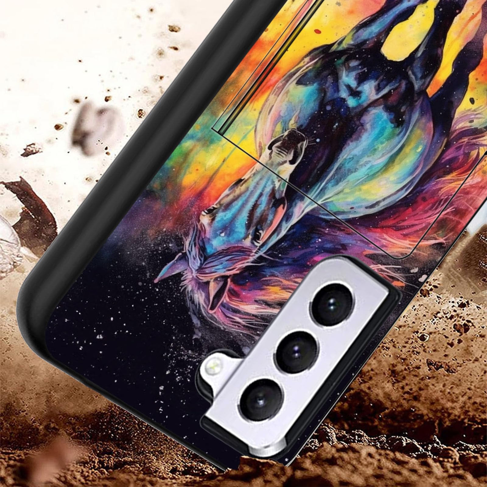 Fgdrfgrw Designed For Galaxy S24 5G Card Holder Credit Card Wallets Case,Dual Layer Hybrid Shockproof Drop Protection With Kicks