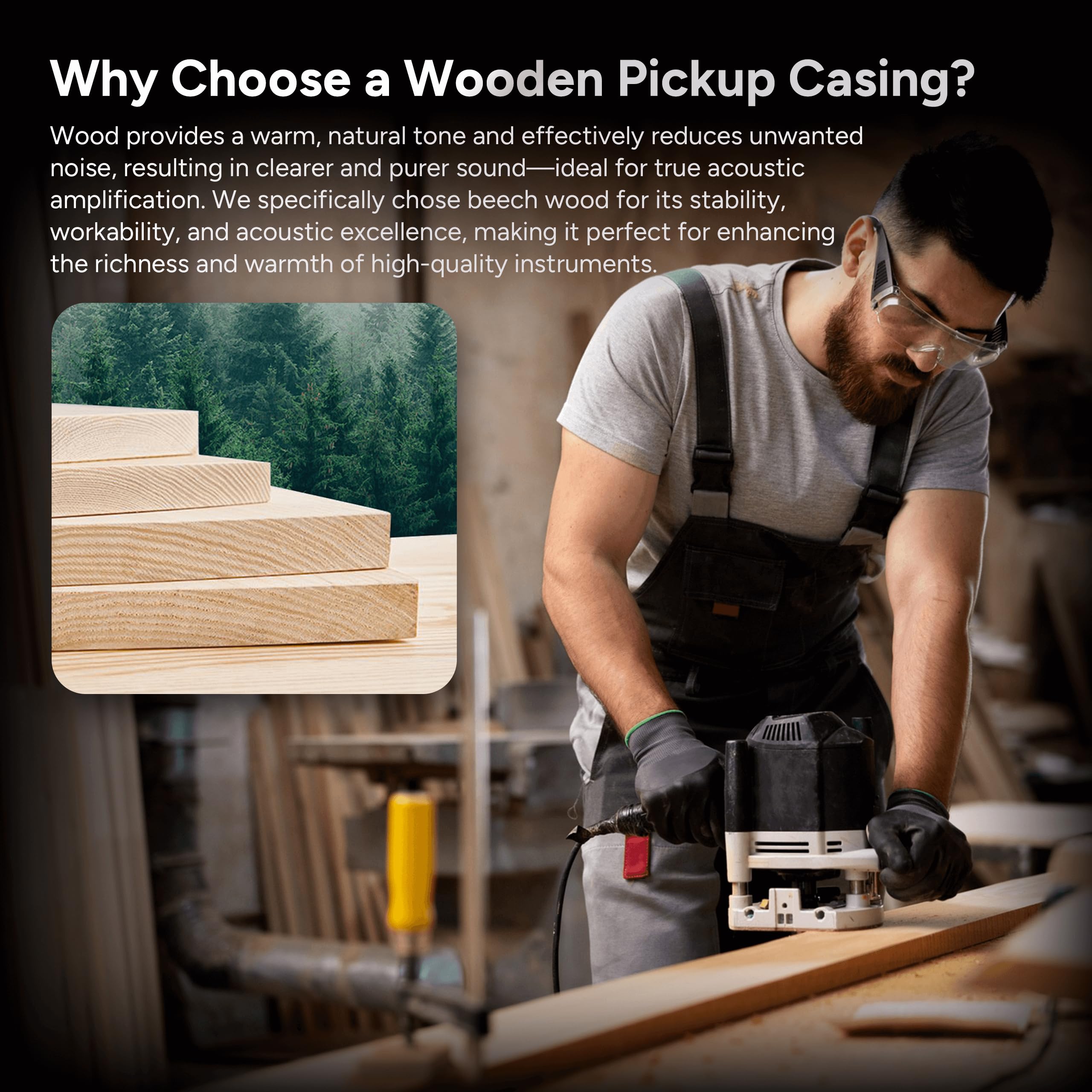 Amumu Sp30 Woody Magnetic Soundhole Pickup For Steel String Acoustic Guitars Single Coil