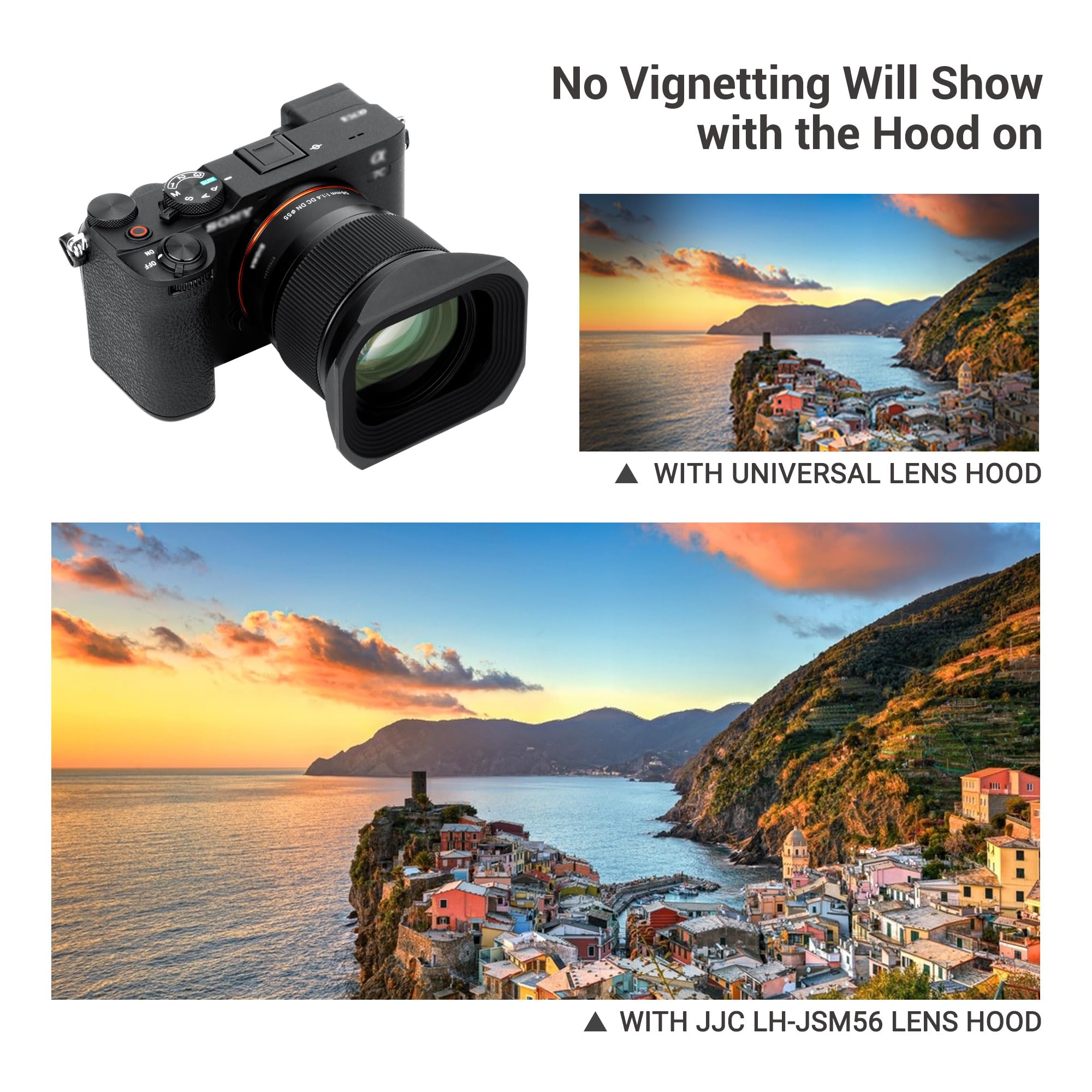 Jjc Metal Square Lens Hood Shade For Sigma 56Mm F/1.4 Dc Dn Contemporary Lens, Replaces Sigma Lh 582 01 Lens Hood, With Protecti