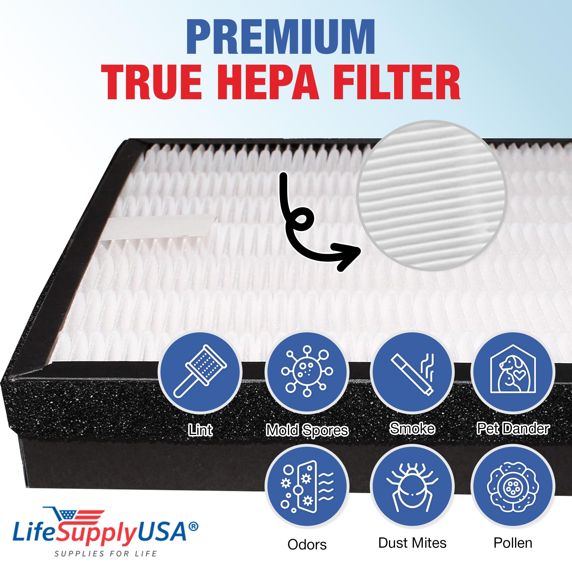 Lifesupplyusa True Hepa Air Cleaner Filter Replacement Compatible With Rowenta Xd6071 Xd6076 Models   High Efficiency Home Impro
