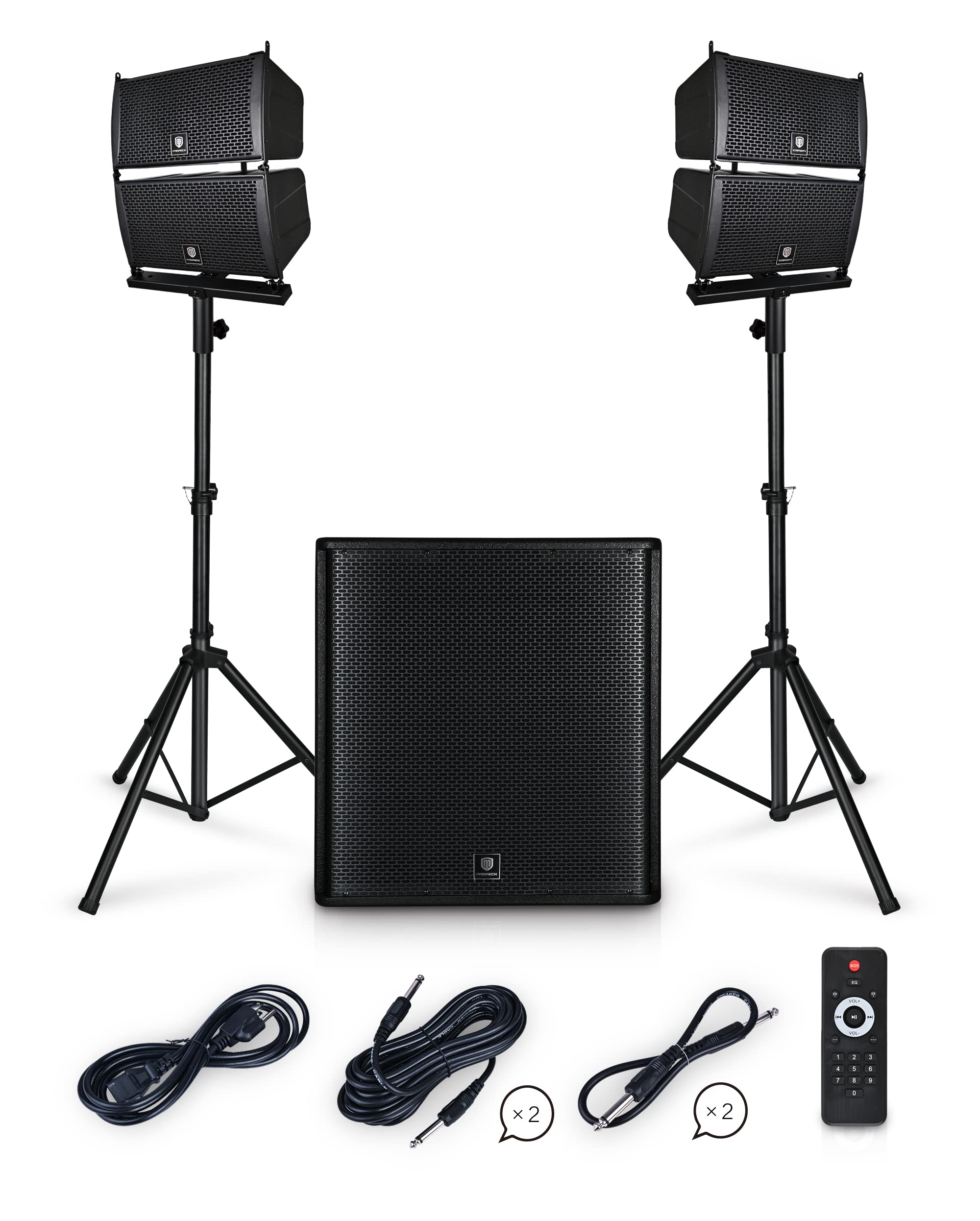 PRORECK Club 4000 18-inch 4000W P.M.P.O Stereo DJ/Powered PA Speaker System Combo Set Line Array Speaker and 18 inch Active Subw