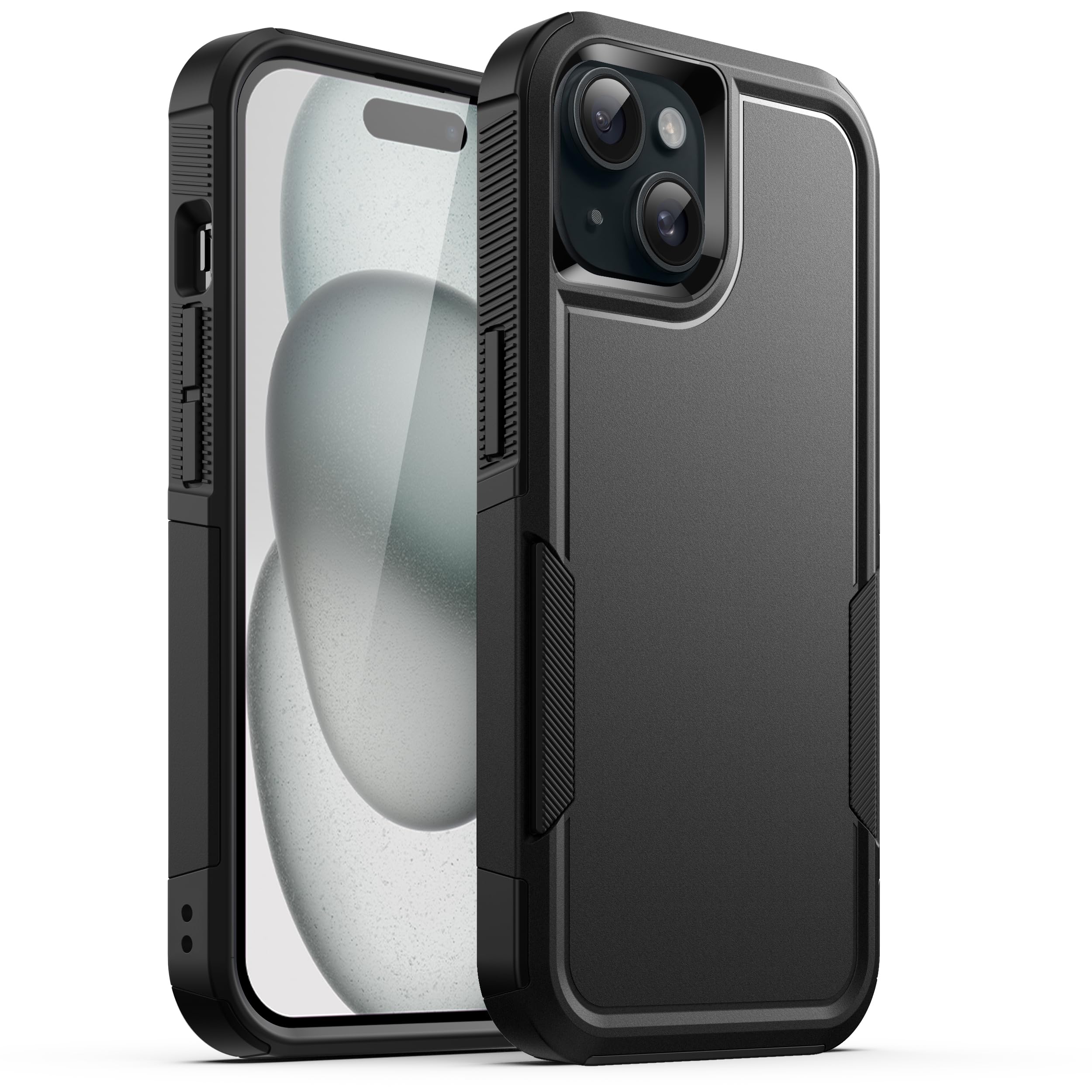JETech Case for iPhone 15 6.1-Inch, Heavy Duty Dual-Layer Rugged Protection, Shockproof Protective Tough Phone Cover with Matte 