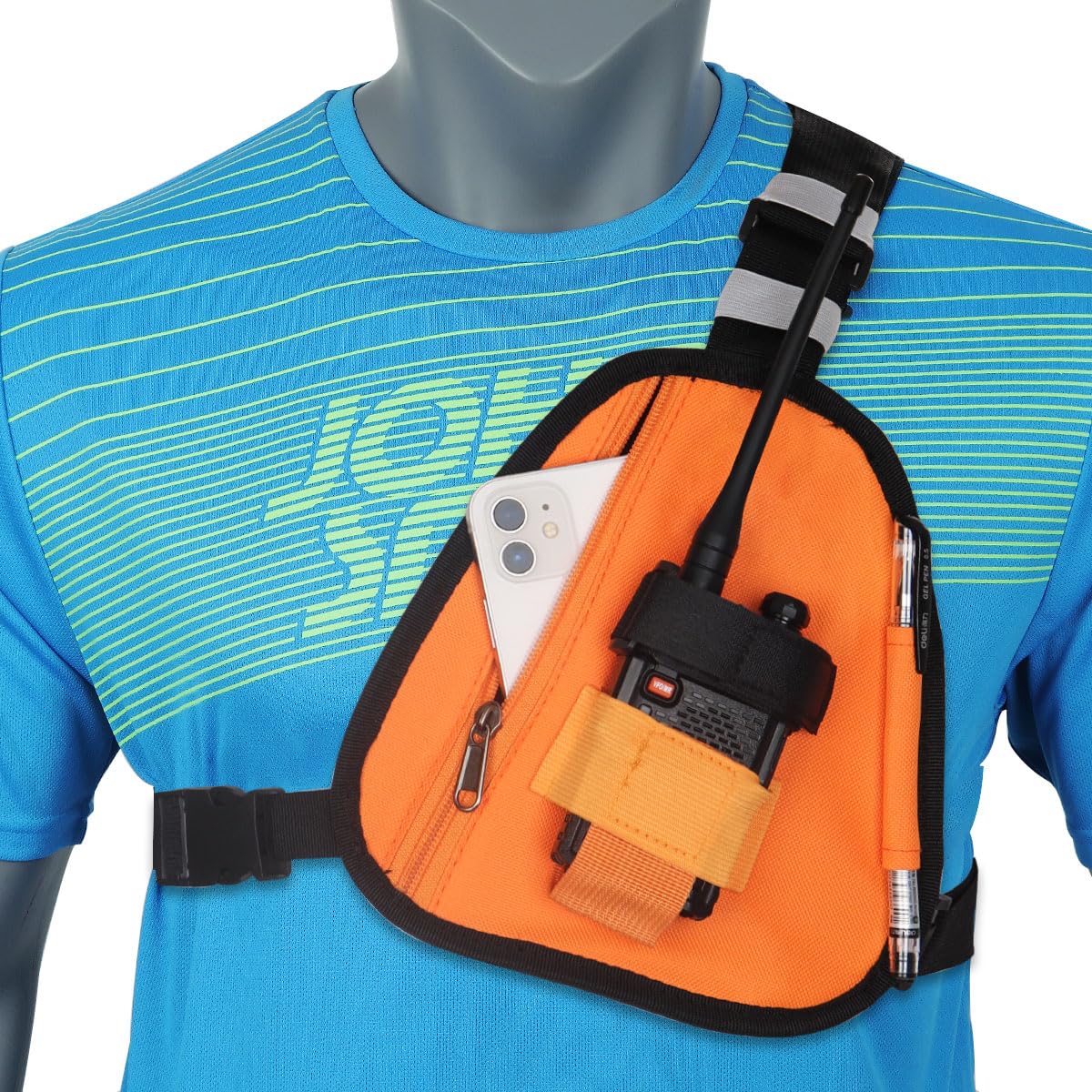 Radio Chest Harness Tactical Vest Nylon Military Vest Chest Rig Pack Pouch Holster Tactical Harness Walkie Talkie Waist Pack For