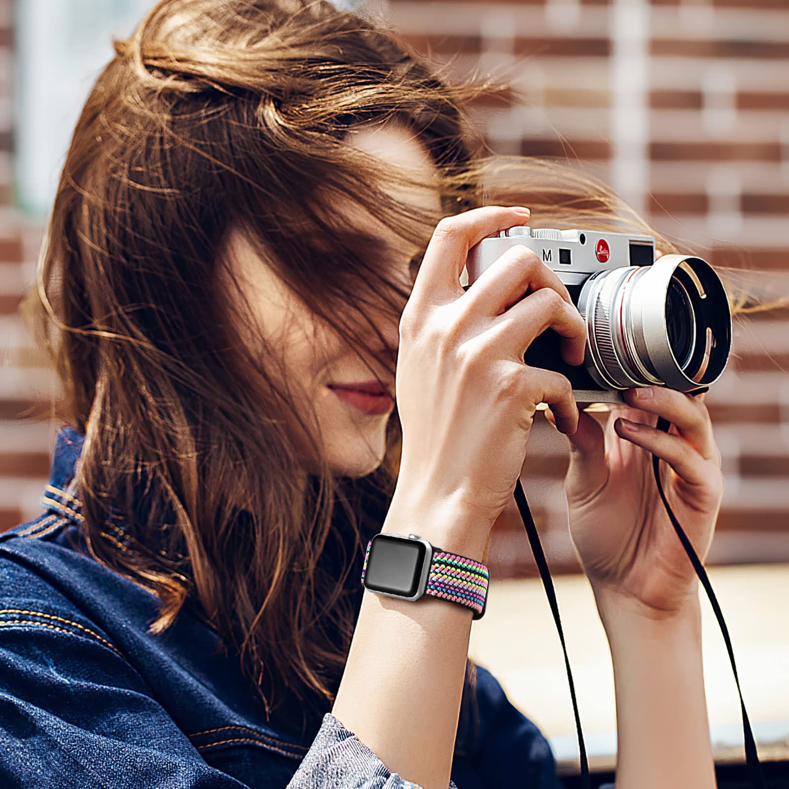 Lerobo Nylon Band Compatible With Apple Watch Band 44Mm Se 45Mm Series 9 8 7 49Mm Ultra 2 42Mm For Women Men Stretchy Solo Loop