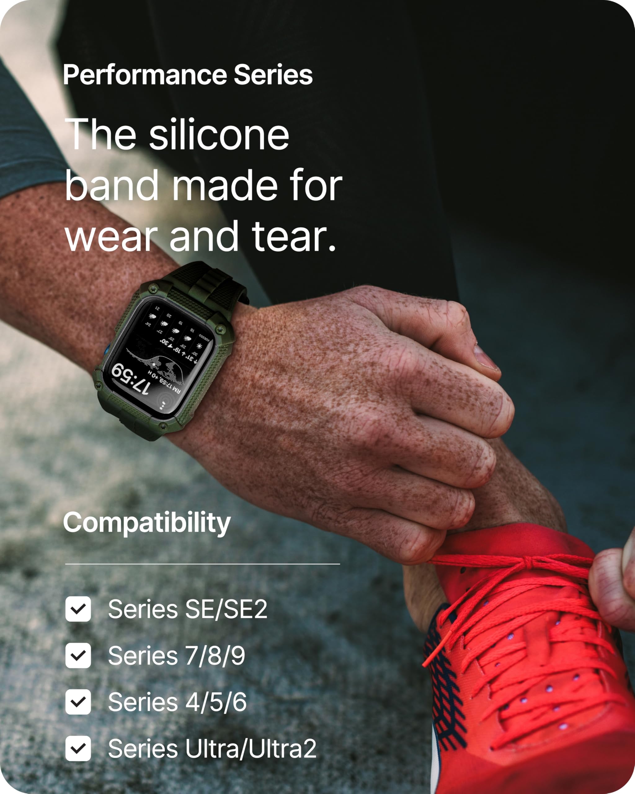 Fullmosa Watch Bands 40Mm, Rugged Iwatch Band Silicone With Screen Protector And Bumper Case For Men, Compatible With Apple Watc