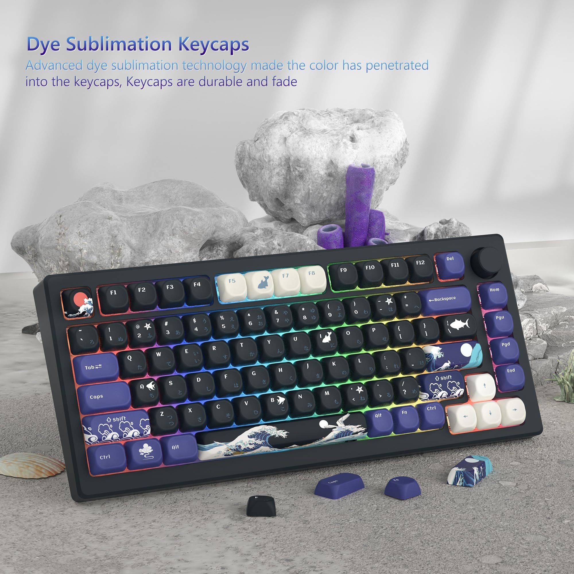 Womier Pbt Keycaps   Keycaps 75 Percent, Moa Keycaps Dye Sublimation, Custom Keyboard Keycaps Set For 61/64/68/84/87/100/104/108