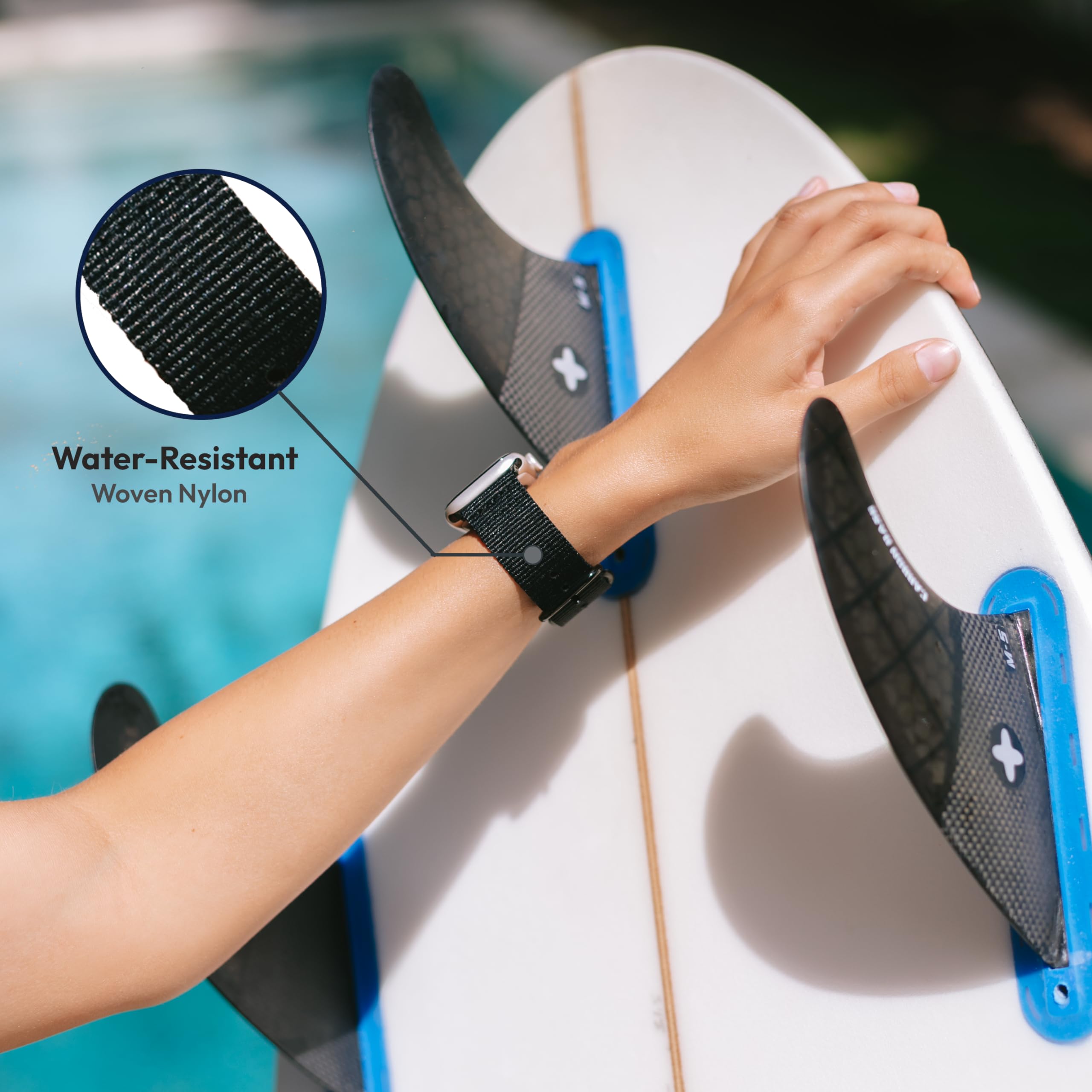 Carterjett Compatible With Apple Watch Band 41/40/38Mm Large Xl Nylon Iwatch Band Replacement Strap Extra Long Black Hardware Co