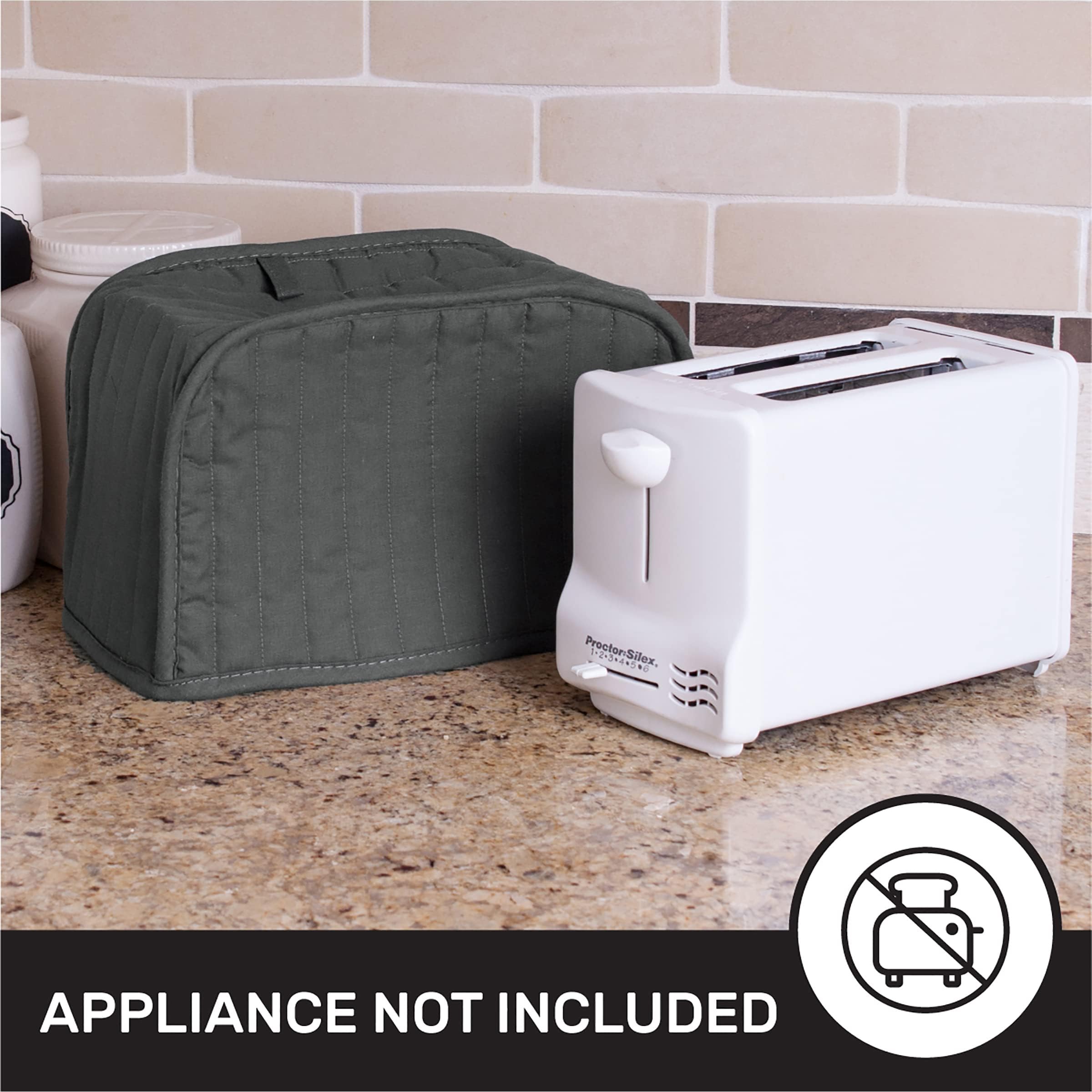 Ritz Premium Universal Two Slice Toaster Cover, 11.25'' X 5.75'' X 7'', Polyester And Cotton Quilted, Fingerprint Protector, Sup